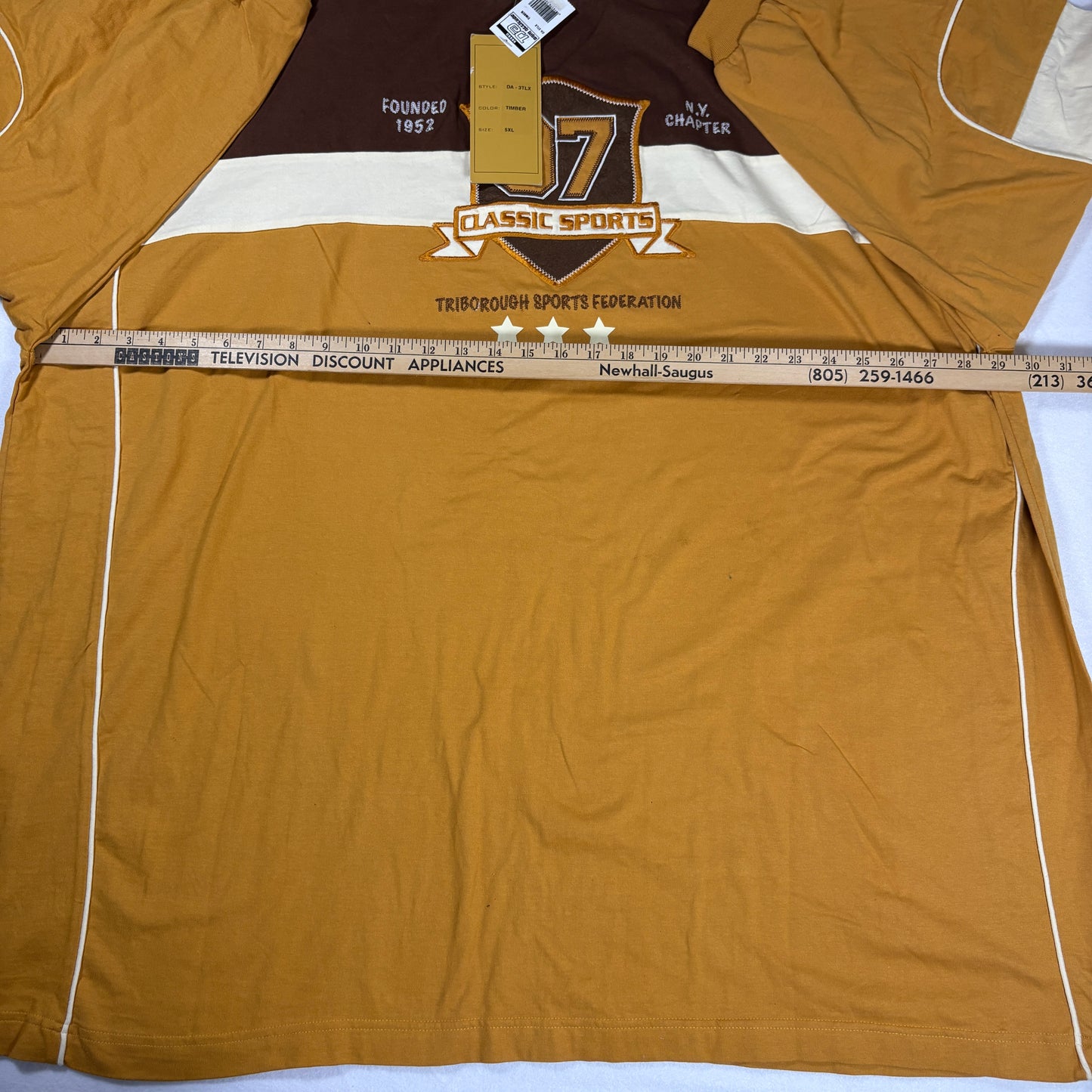 DNV Attitude T-Shirt 5XL Brown Gold Graphic Tee Classic Sports Retro 100% Cotton