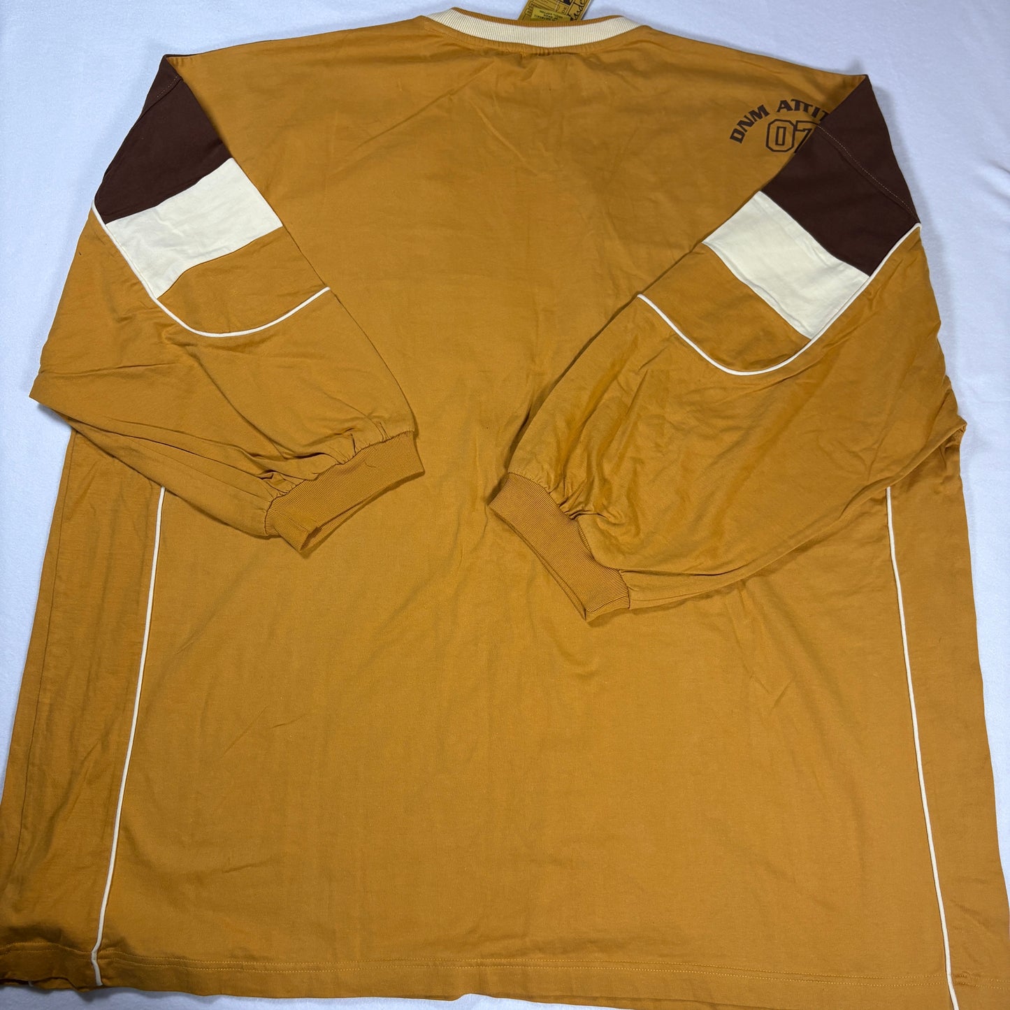 DNV Attitude T-Shirt 5XL Brown Gold Graphic Tee Classic Sports Retro 100% Cotton