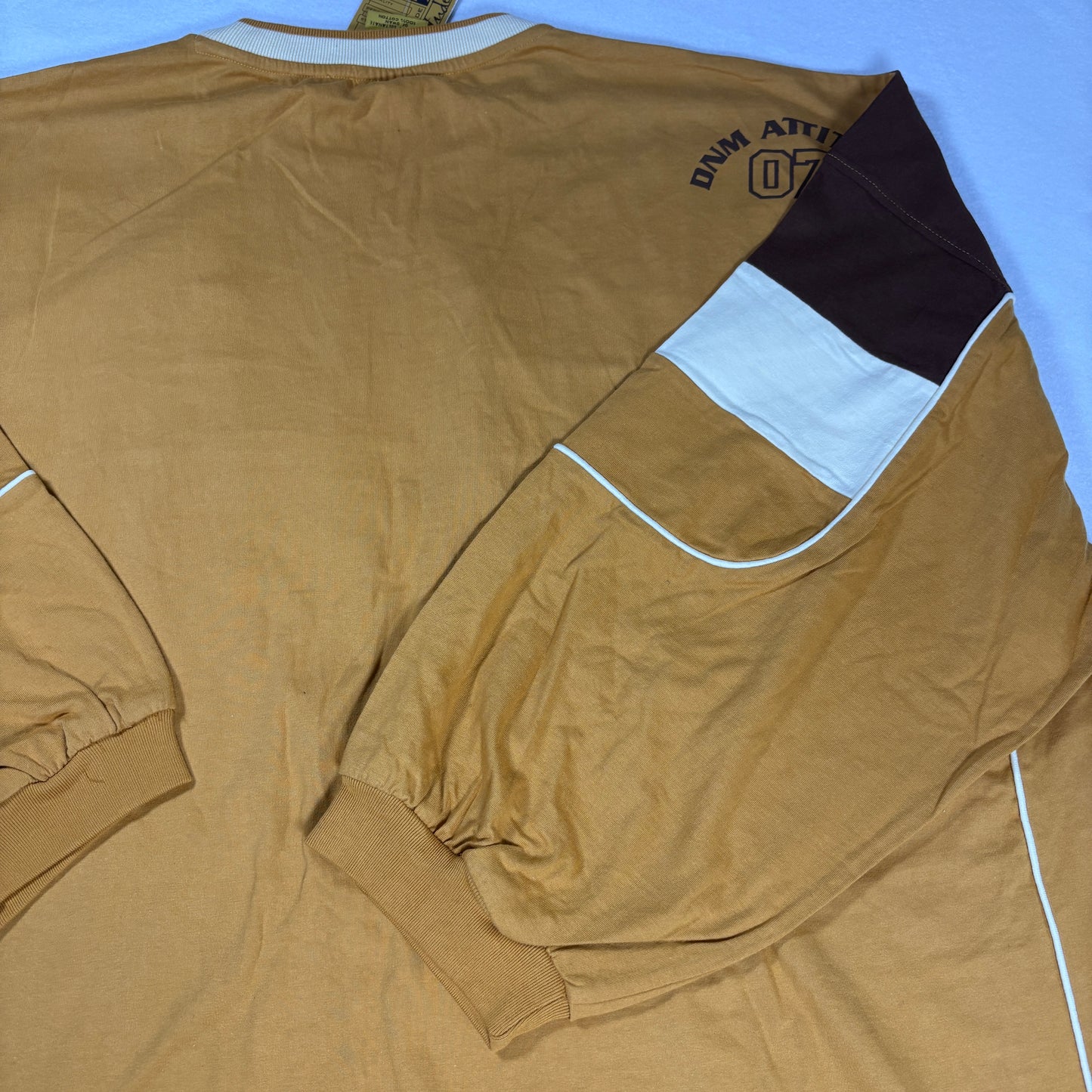 DNV Attitude T-Shirt 5XL Brown Gold Graphic Tee Classic Sports Retro 100% Cotton