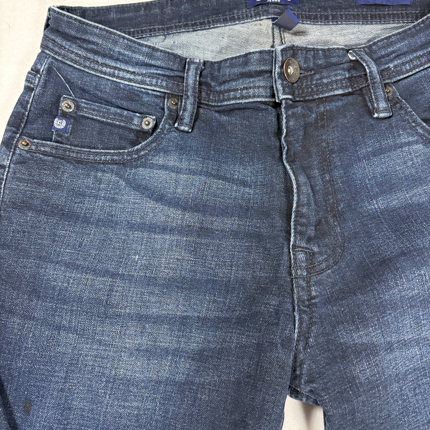 Chaps Jeans Mens 32x32 Slim Straight Dark Wash Denim Classic Five Pocket Pants