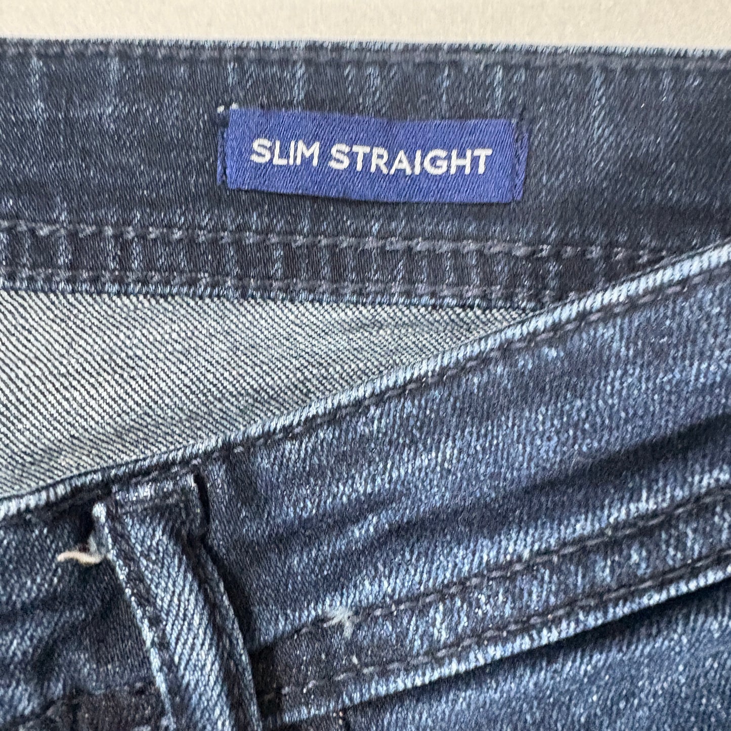 Chaps Jeans Mens 32x32 Slim Straight Dark Wash Denim Classic Five Pocket Pants
