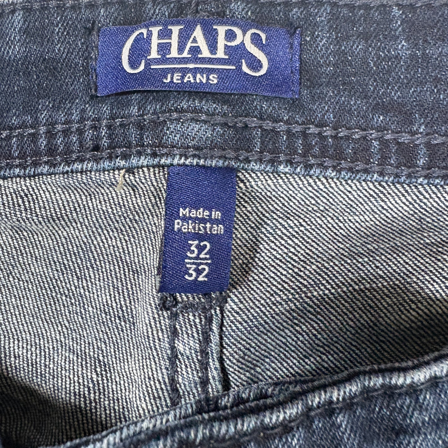 Chaps Jeans Mens 32x32 Slim Straight Dark Wash Denim Classic Five Pocket Pants