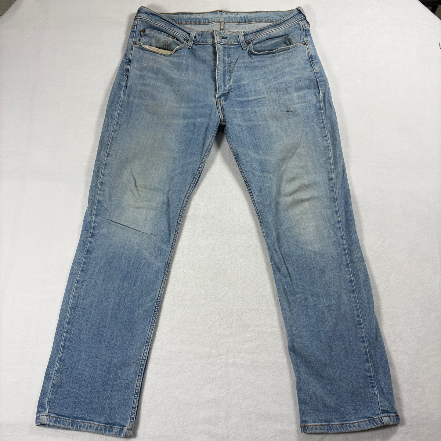 Vintage Levis 514 Jeans Mens 36x30 Straight Leg Denim Light Wash Blue 90s OG