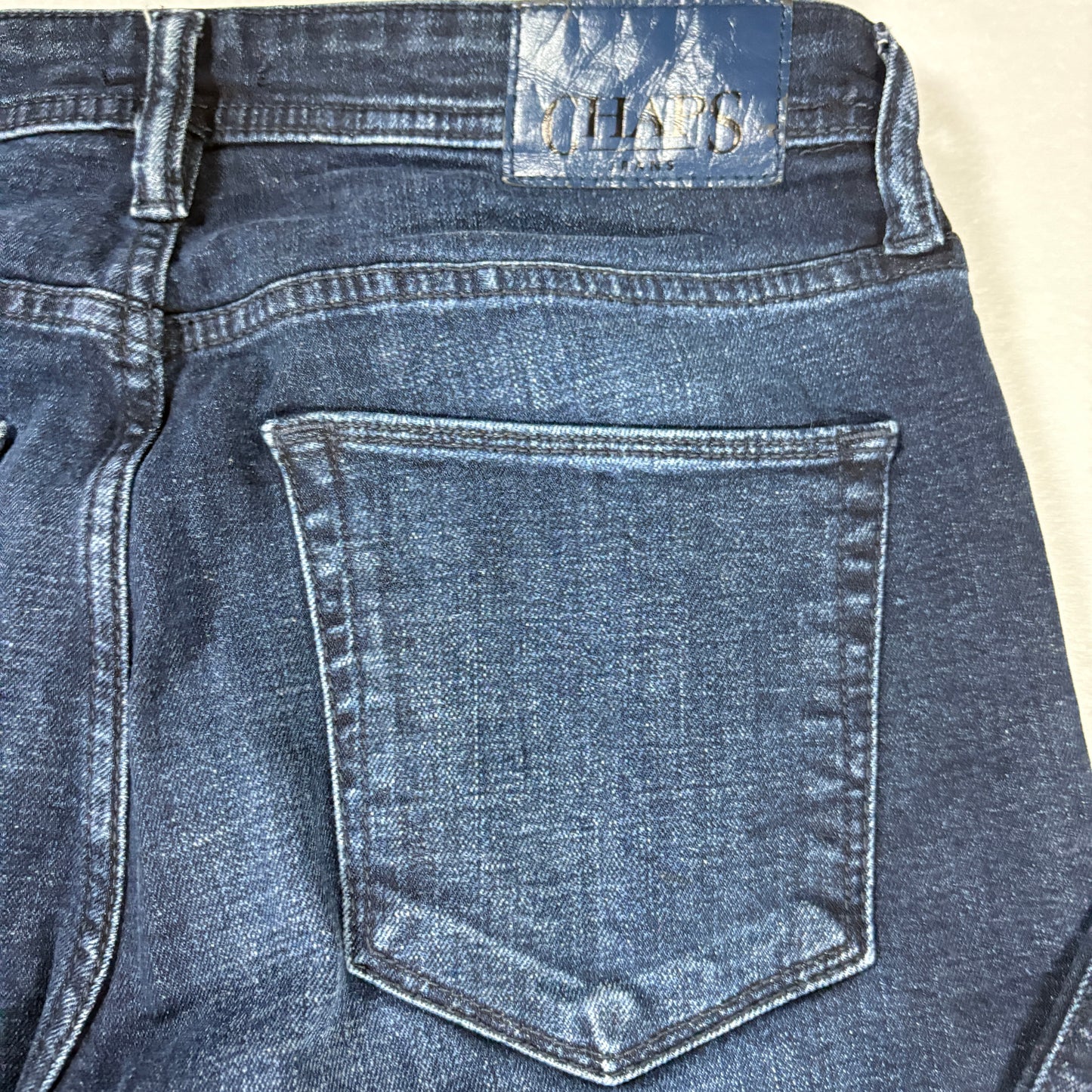 Chaps Jeans Mens 32x32 Slim Straight Dark Wash Denim Classic Five Pocket Pants