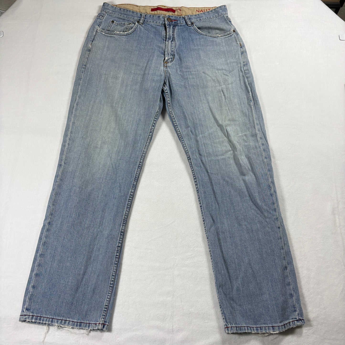 Vintage Nautica Jeans Mens 36x32 Relax Fit Light Wash Denim Straight Leg Blue OG