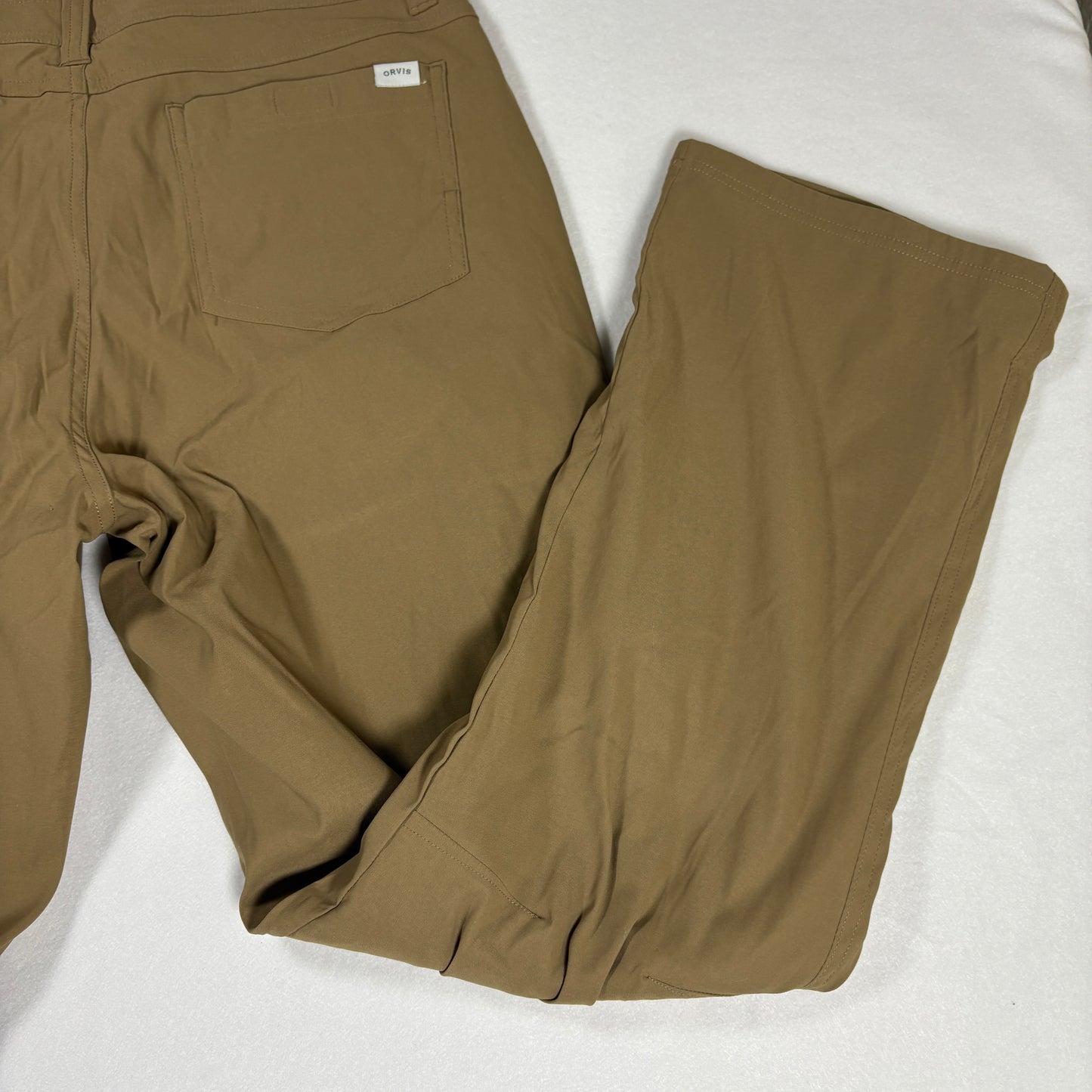Orvis Mens Pants 32x30 Brown Stretch Casual Travel Outdoor Hiking Chino Trousers