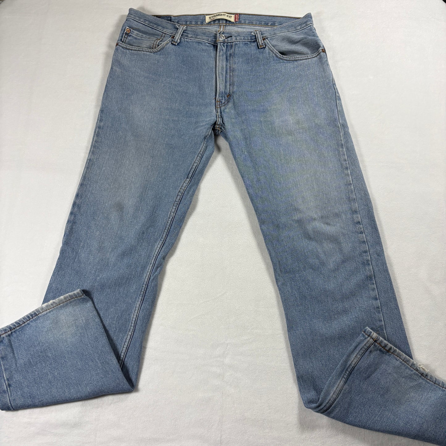 Vintage Levis 505 Jeans Mens 36x34 Straight Fit Light Wash Denim Blue Classic OG