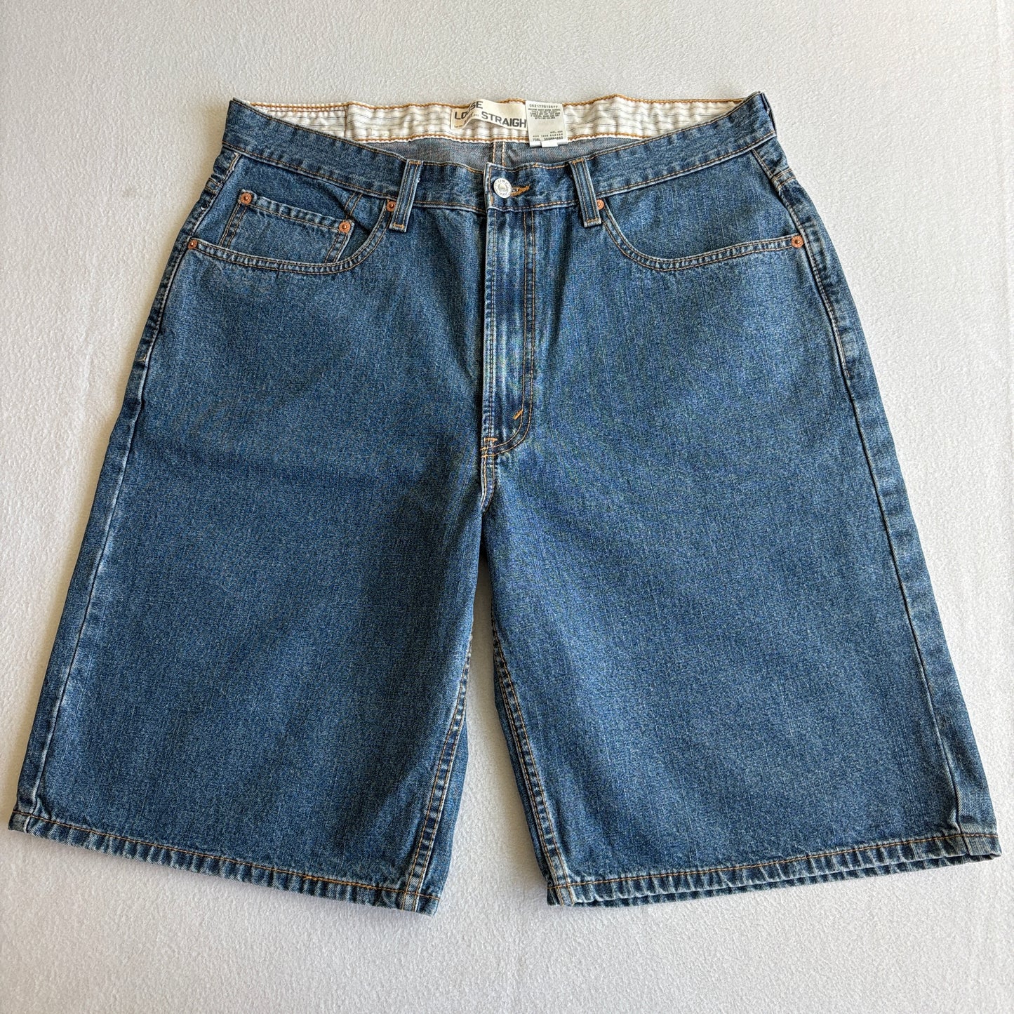 Levis 569 Mens W36 Loose Fit Denim Short Light Wash Baggy Skater Y2K NWOT Cotton