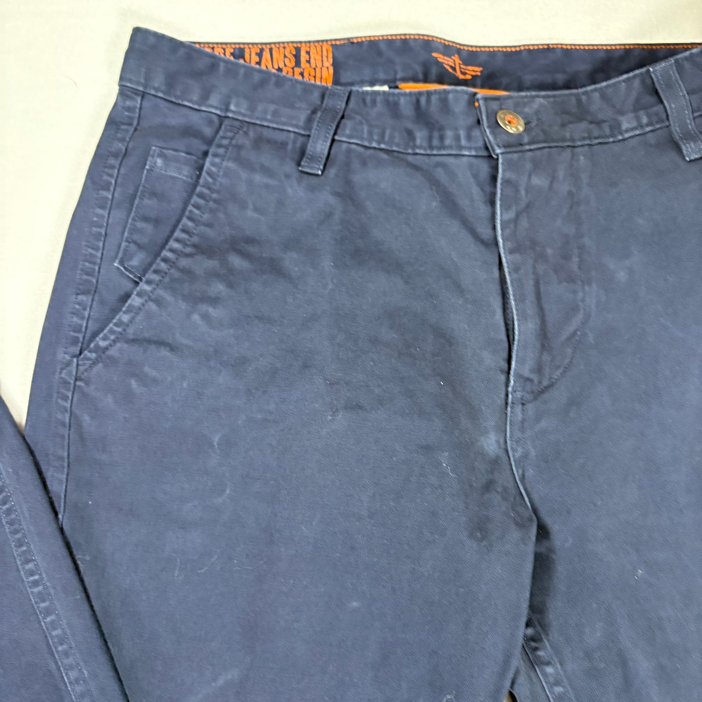 Dockers Mens Pants 33x32 Navy Blue Slim Fit Stretch Khaki Chino Dress Casual