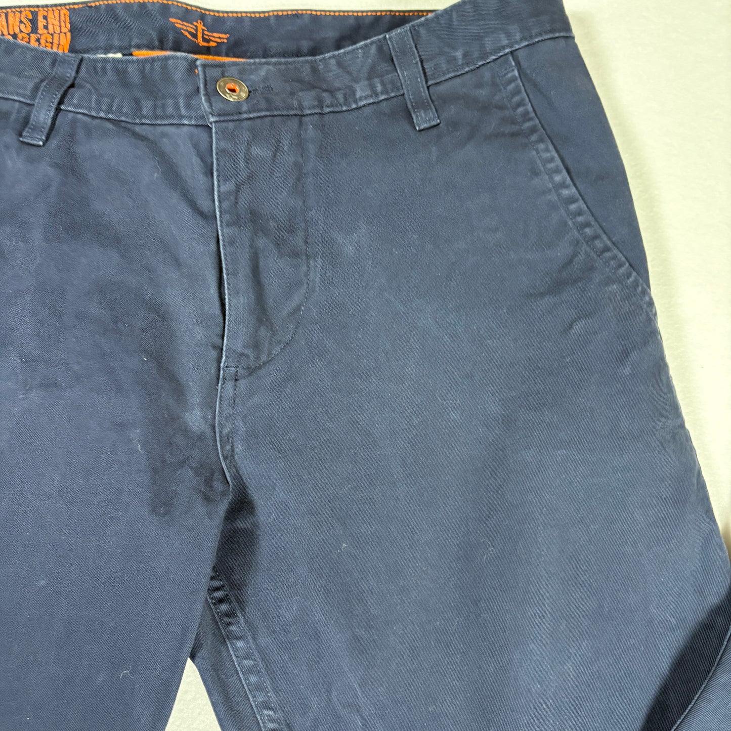 Dockers Mens Pants 33x32 Navy Blue Slim Fit Stretch Khaki Chino Dress Casual