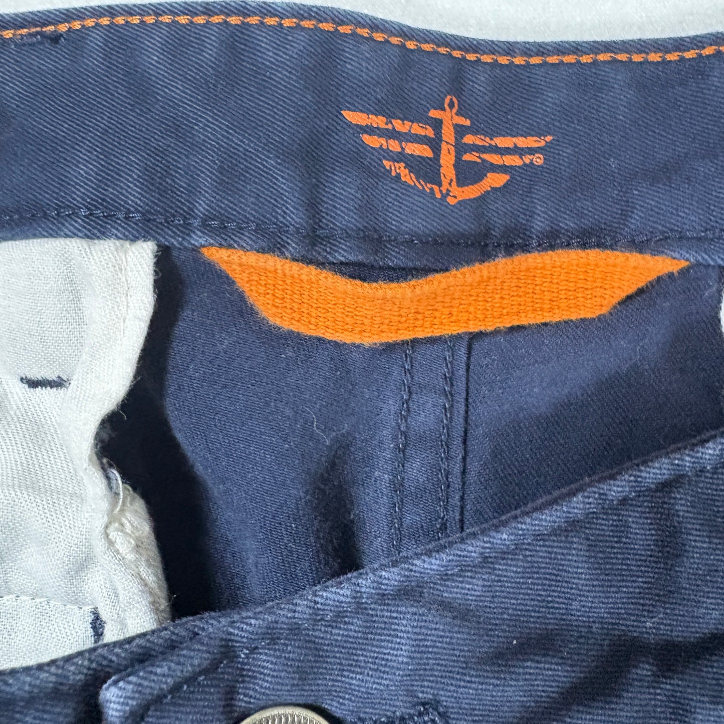 Dockers Mens Pants 33x32 Navy Blue Slim Fit Stretch Khaki Chino Dress Casual