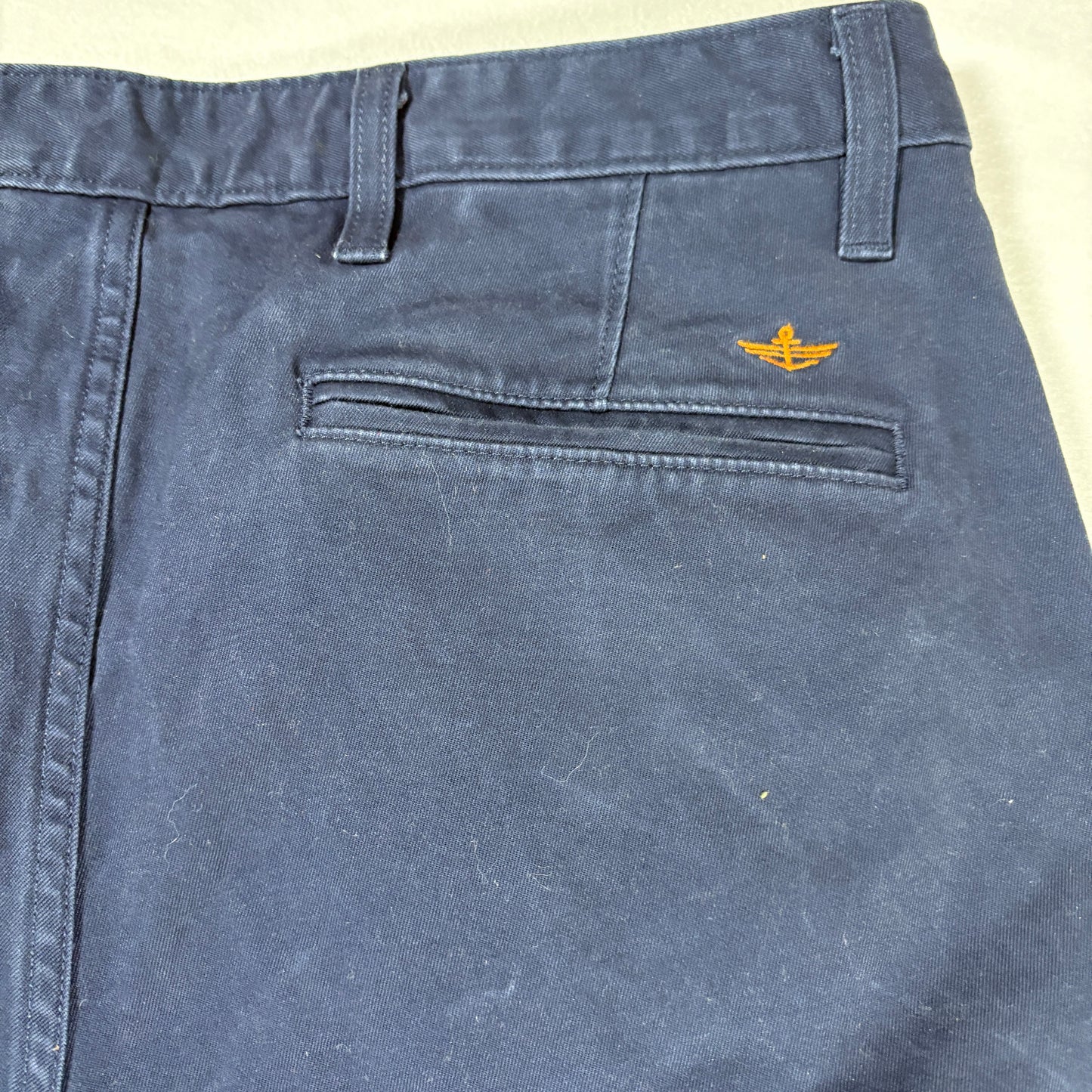 Dockers Mens Pants 33x32 Navy Blue Slim Fit Stretch Khaki Chino Dress Casual