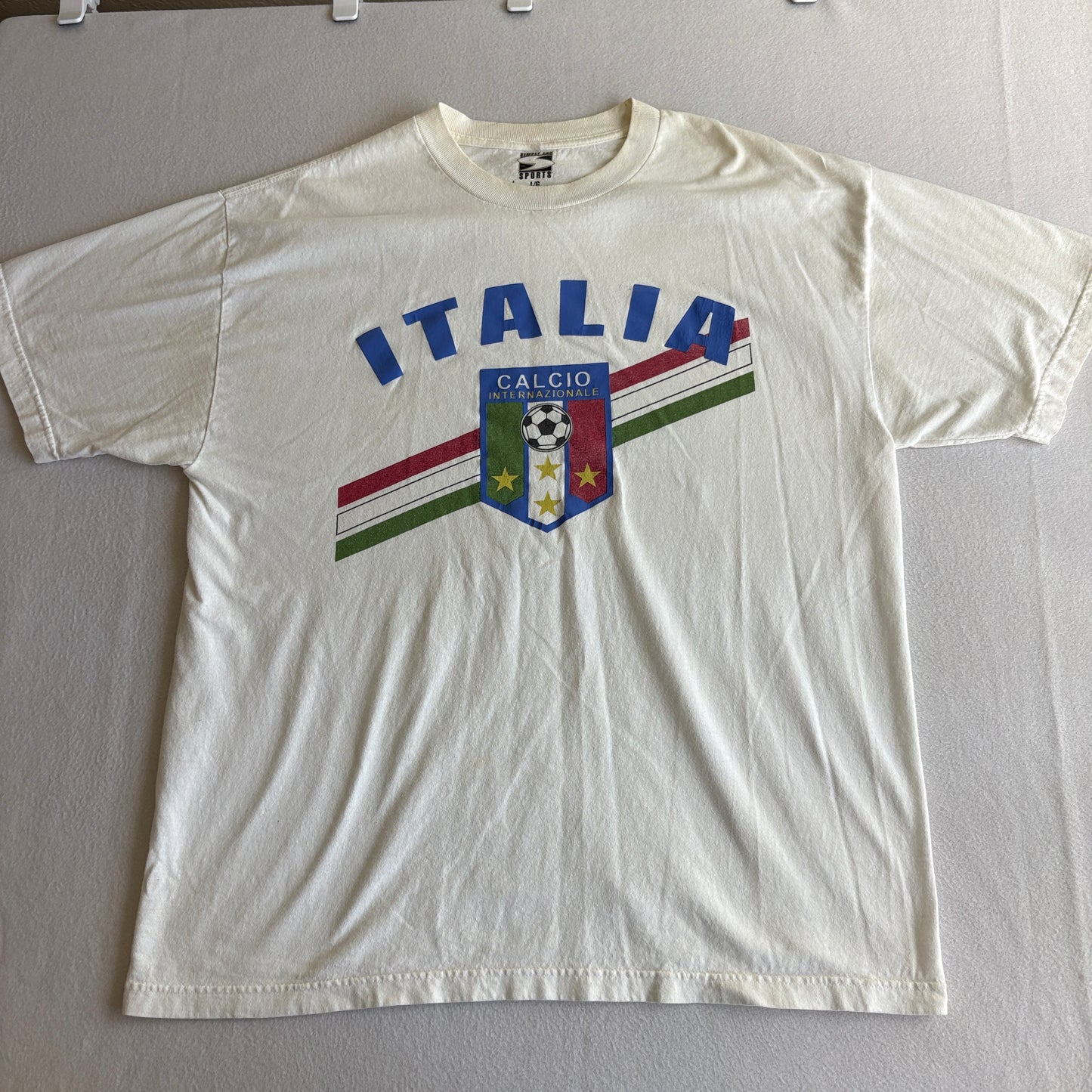 Italia Calcio Internazionale Soccer T Shirt Mens Large Italy Football Graphic Tee