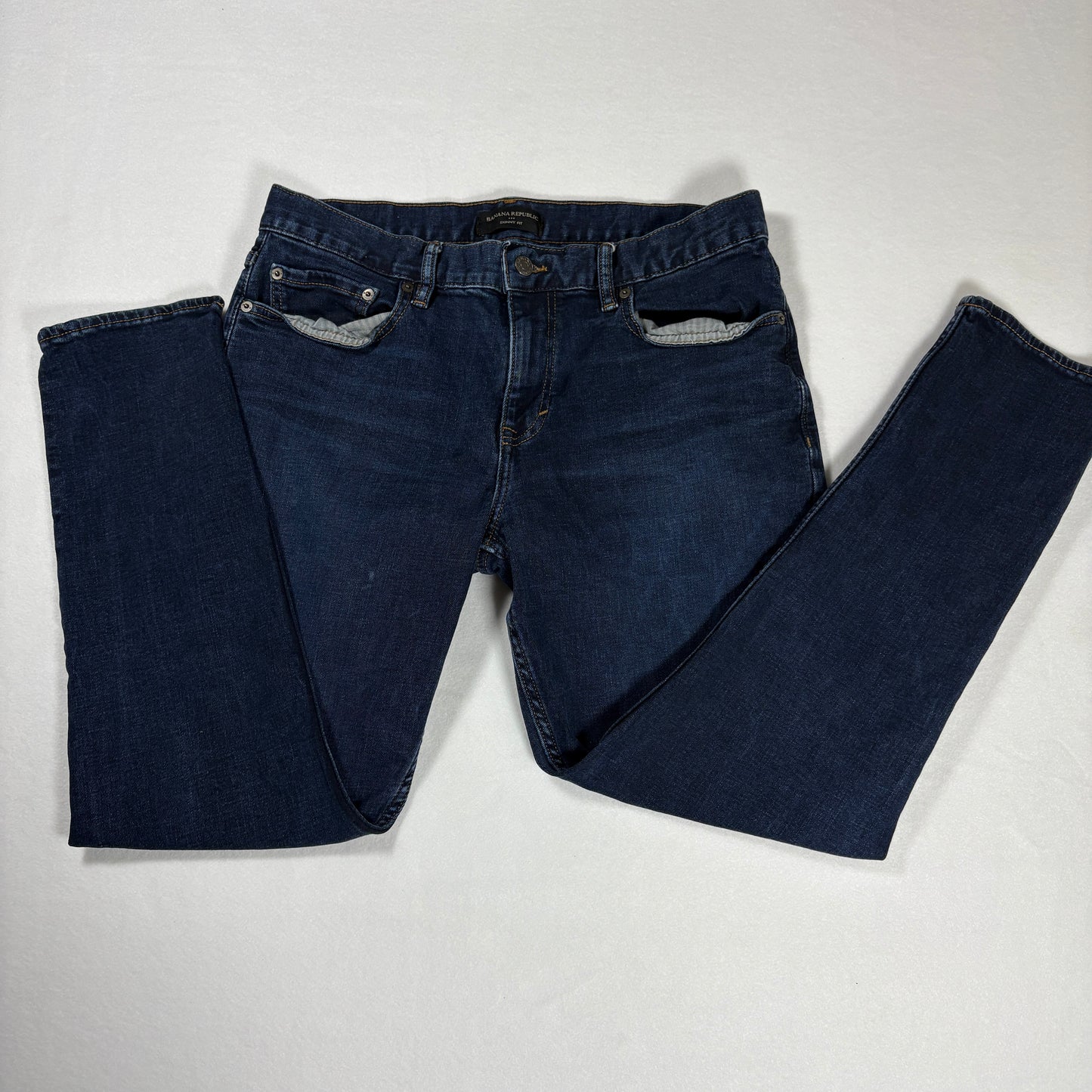 Banana Republic Jeans Mens 33x30 Skinny Fit Dark Wash Stretch Denim Casual Pants