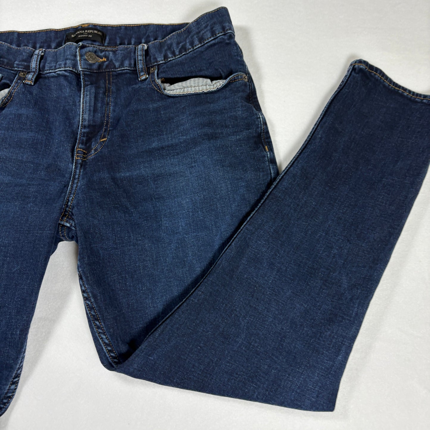 Banana Republic Jeans Mens 33x30 Skinny Fit Dark Wash Stretch Denim Casual Pants