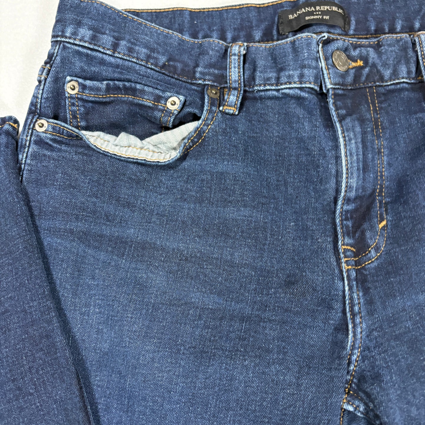 Banana Republic Jeans Mens 33x30 Skinny Fit Dark Wash Stretch Denim Casual Pants