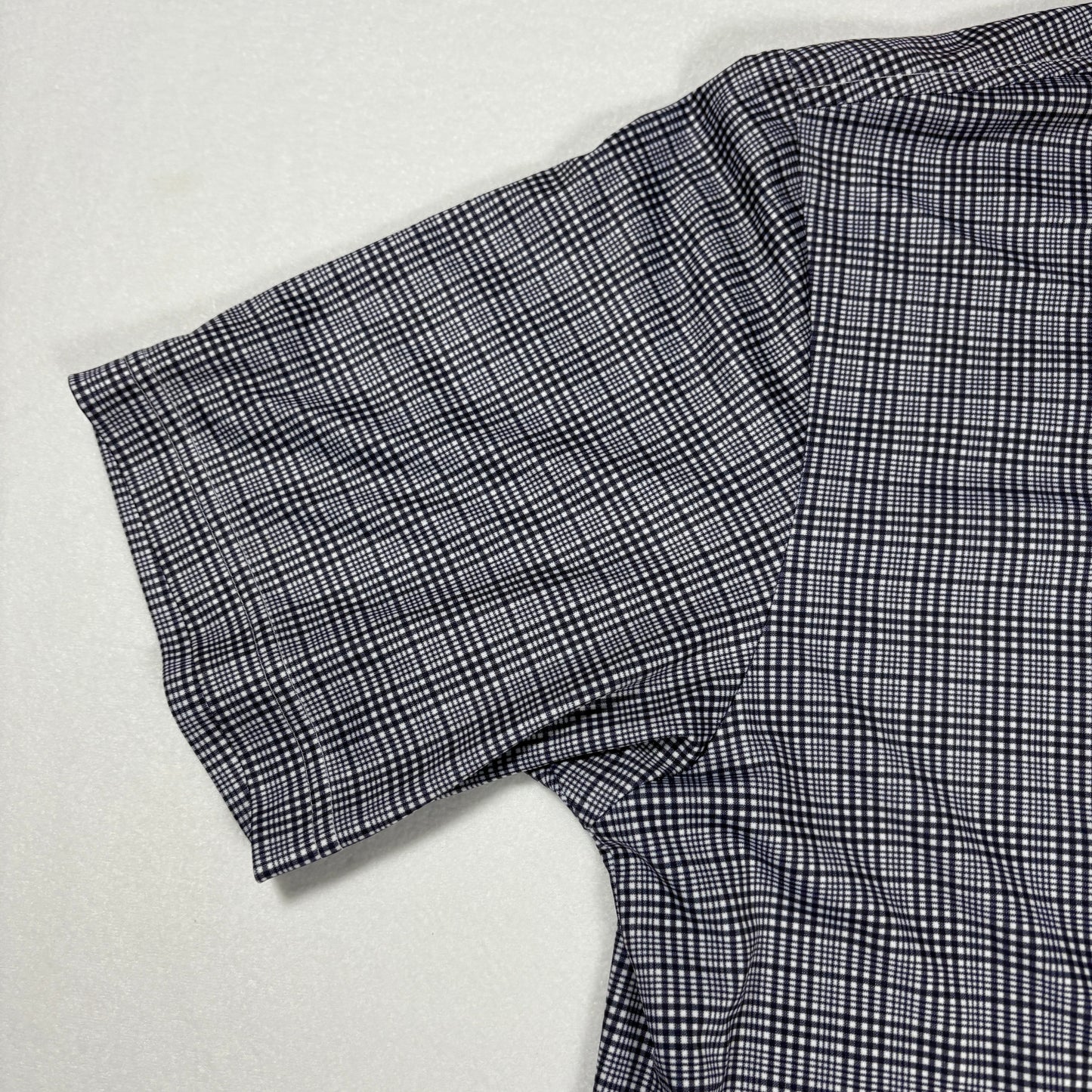 Roundtree & Yorke Polo Shirt S Navy Check Performance Golf Casual Short Sleeve