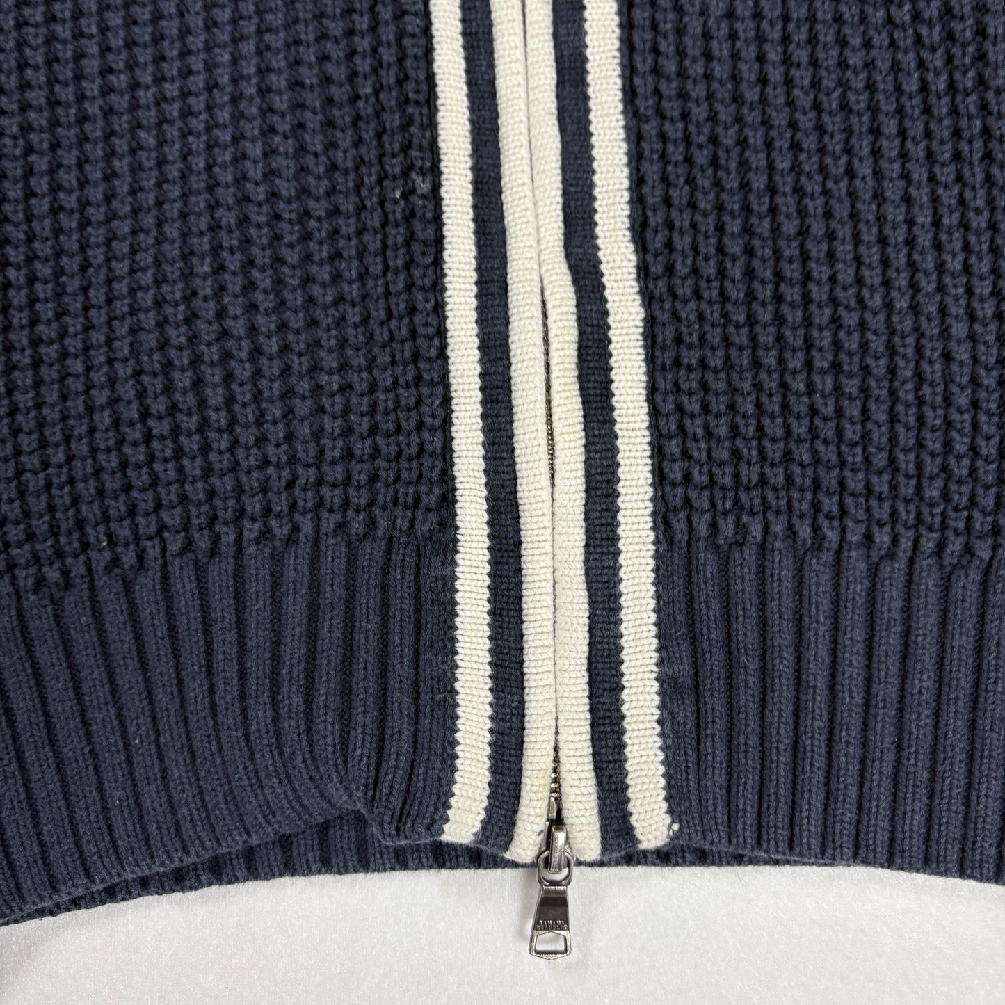 Banana Republic Sweater S Navy Full Zip Knit Cardigan Jacket Chunky Cotton Blend