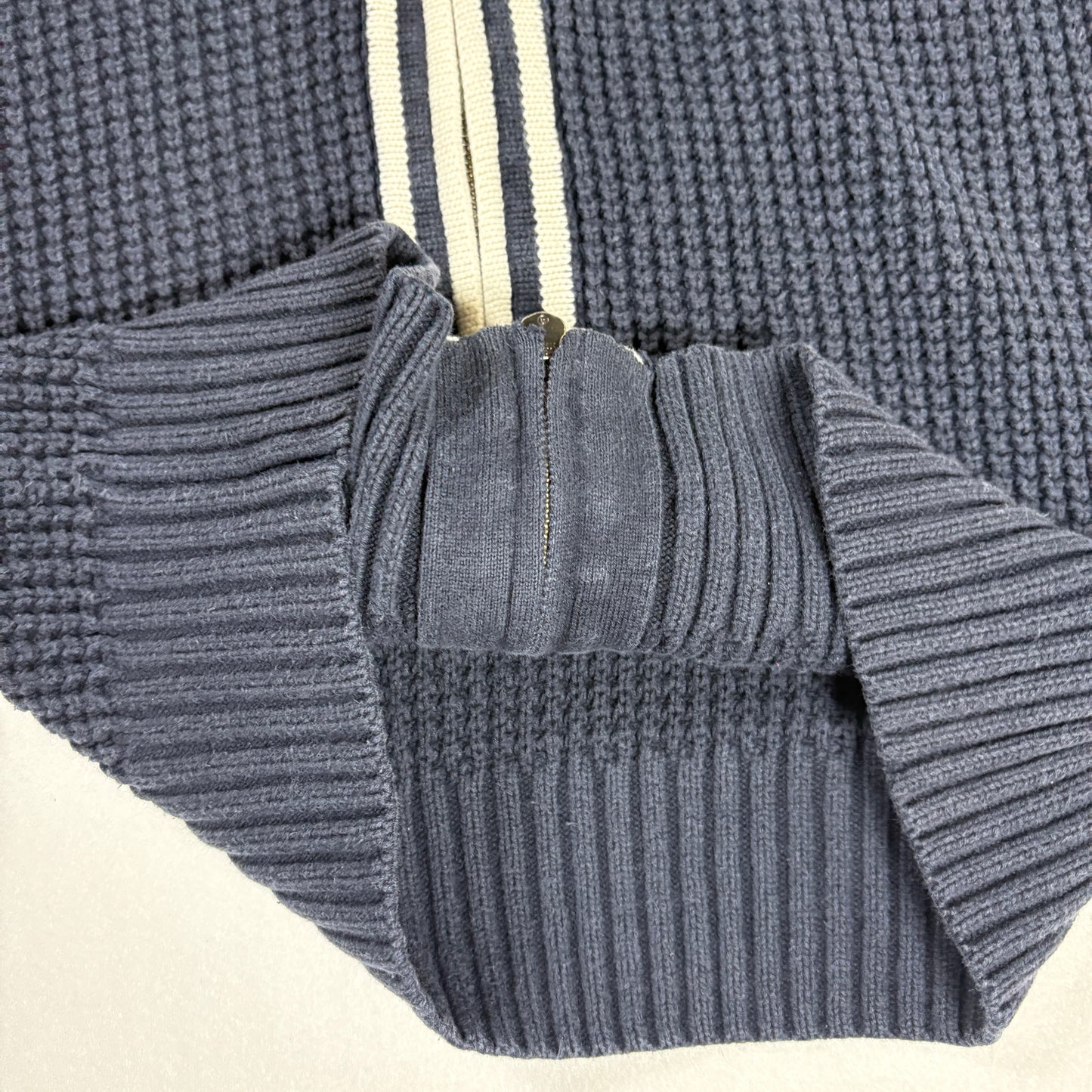 Banana Republic Sweater S Navy Full Zip Knit Cardigan Jacket Chunky Cotton Blend