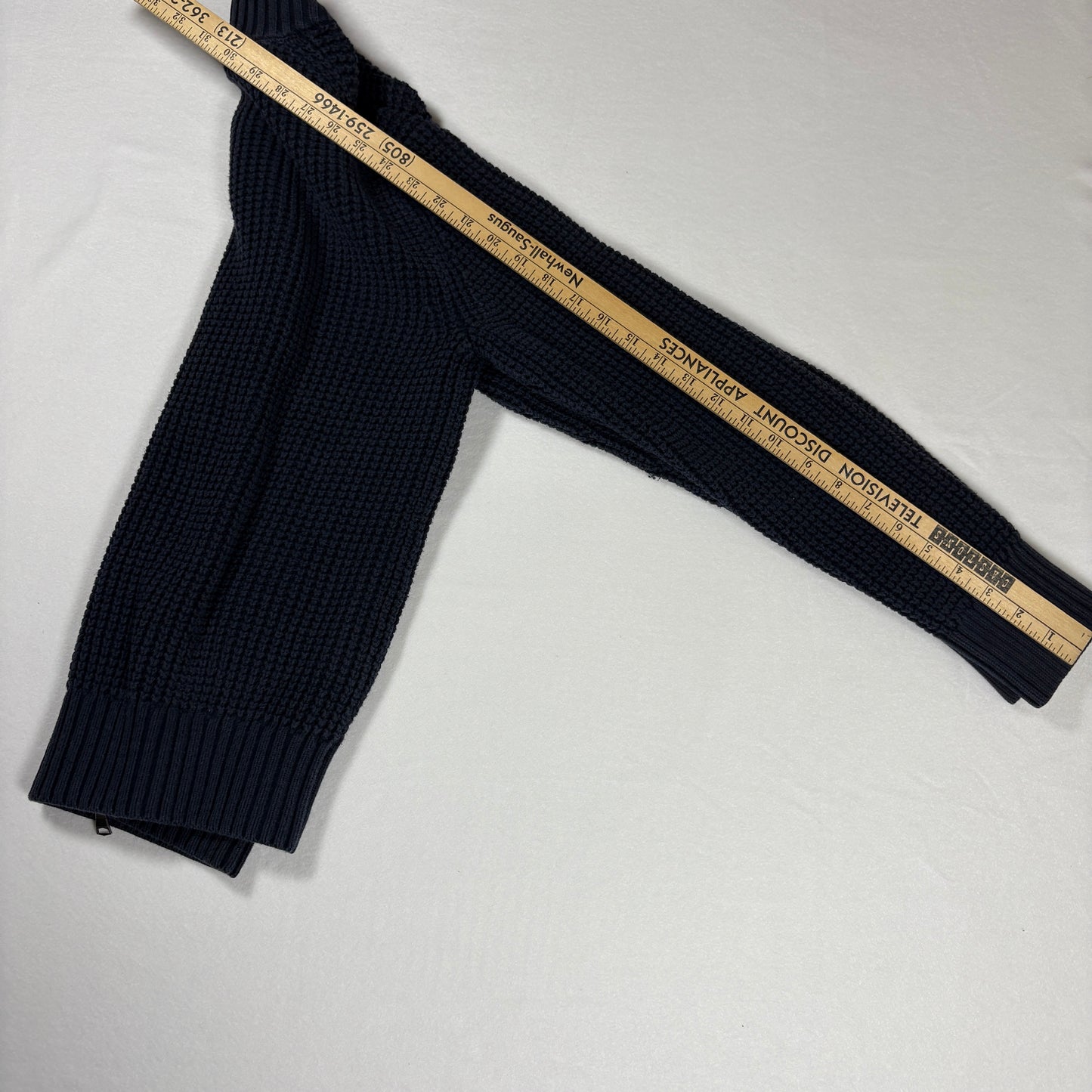 Banana Republic Sweater S Navy Full Zip Knit Cardigan Jacket Chunky Cotton Blend