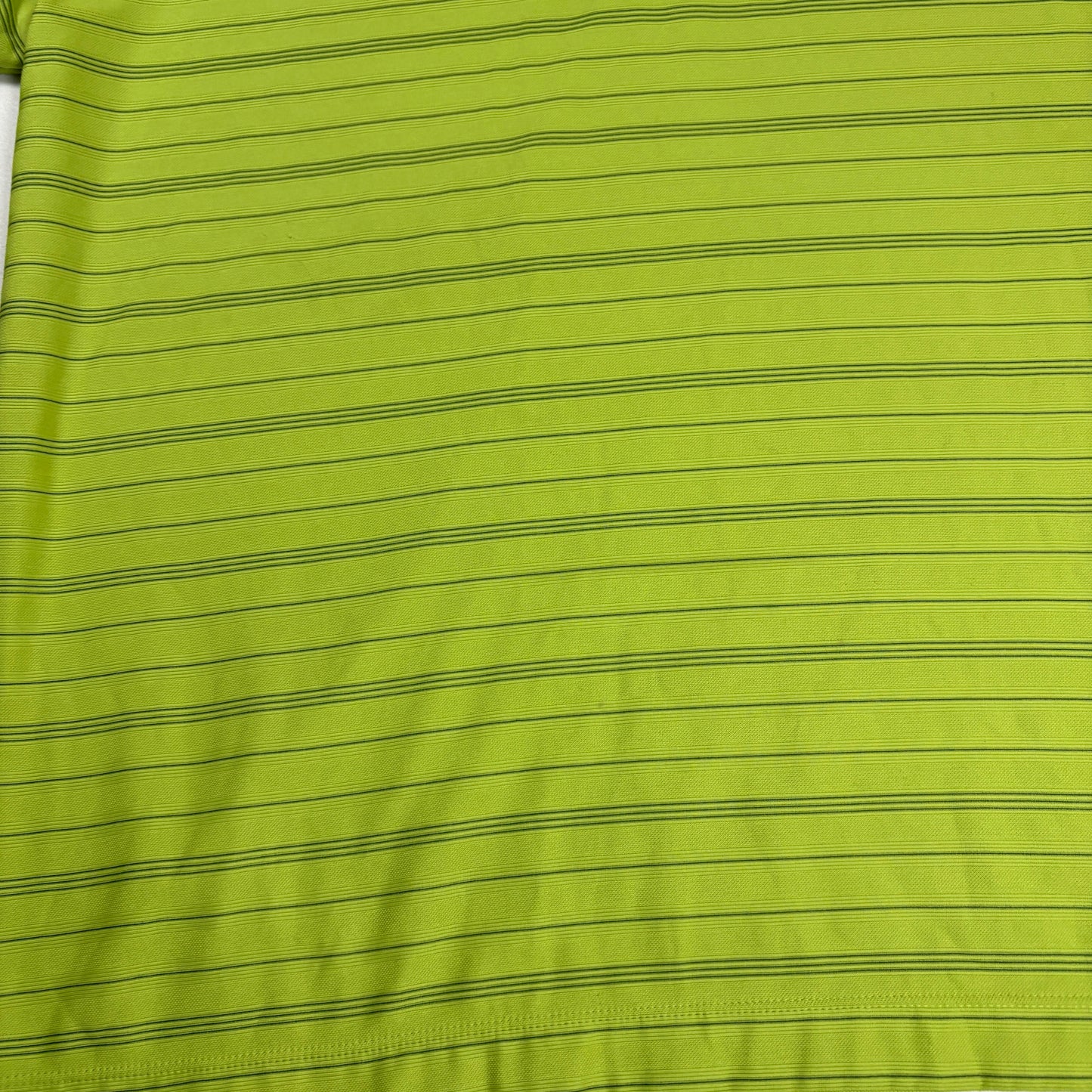 Nike Golf Polo Shirt Mens M Green Striped Dri-Fit Performance Short Sleeve