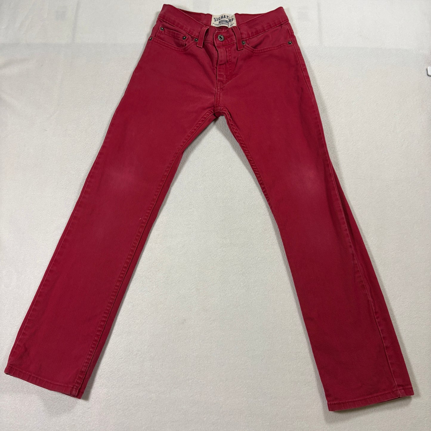 Levi’s Signature Skinny Jeans Womens 12 Red Stretch Mid Rise Denim Pants