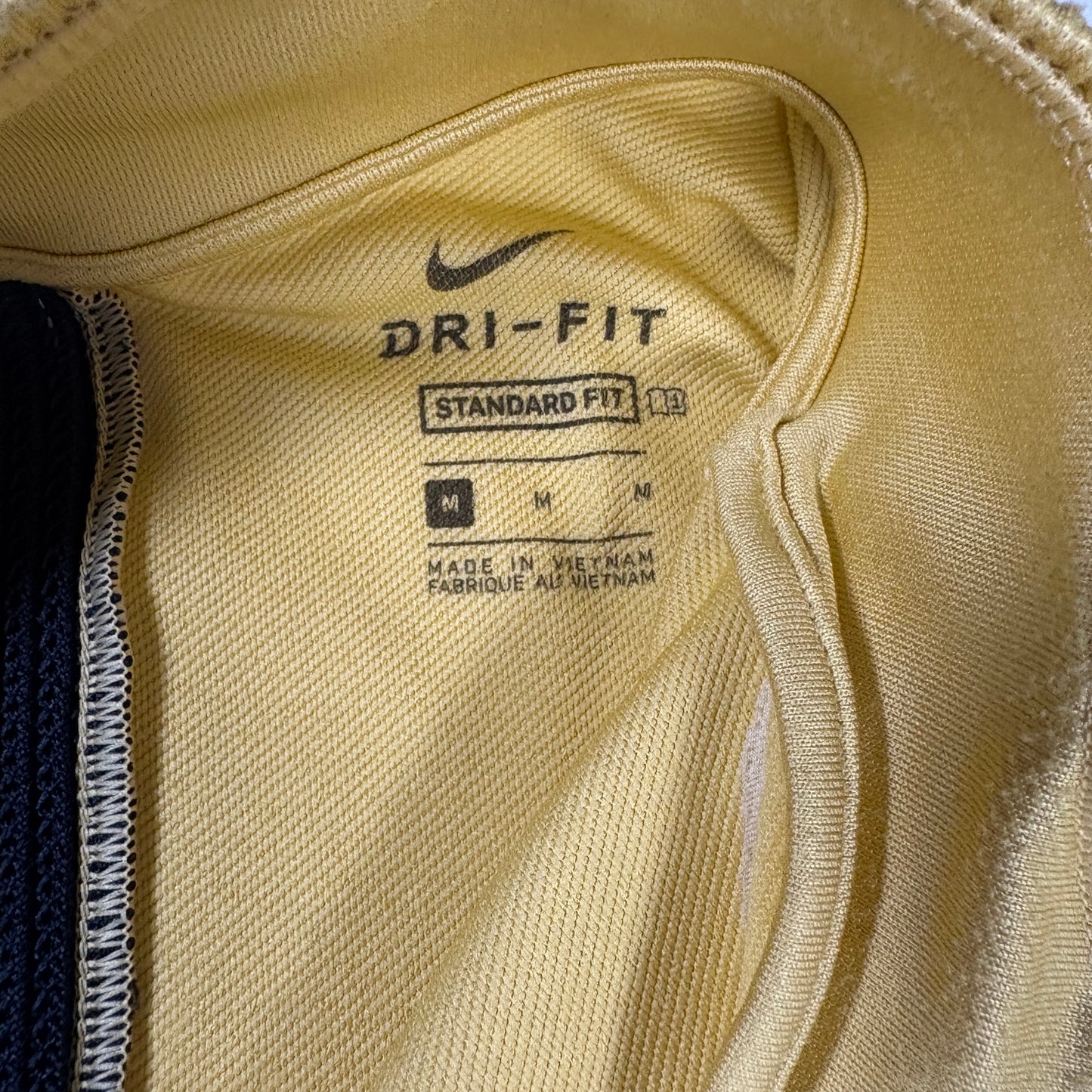 Nike Dri-Fit 1/4 Zip Pullover Mens M Yellow Long Sleeve Athletic Golf Standard Fit