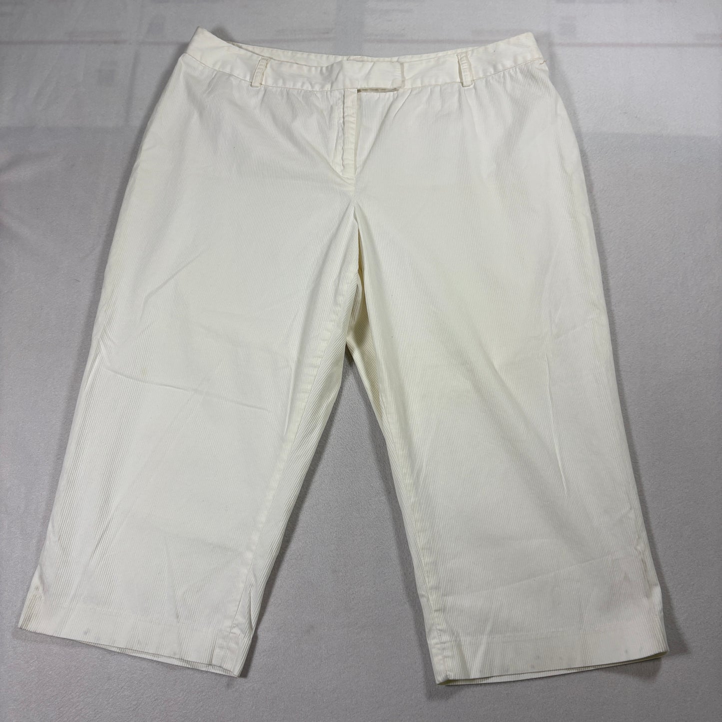 Unlisted Kenneth Cole Pants Womens 18 White Stretch Cropped Wide Leg Casual