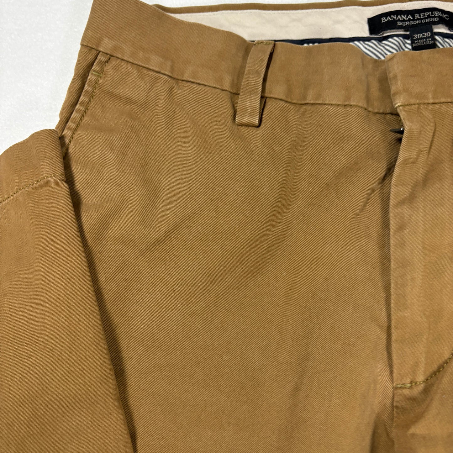 Banana Republic Emerson Chino Pants Mens 31x30 Brown Cotton Casual Straight Fit