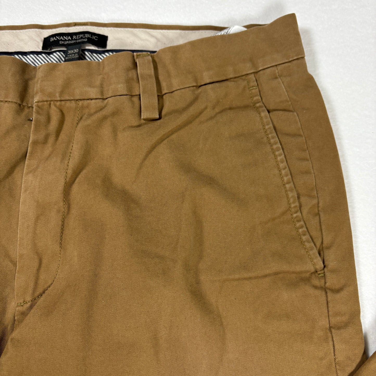 Banana Republic Emerson Chino Pants Mens 31x30 Brown Cotton Casual Straight Fit