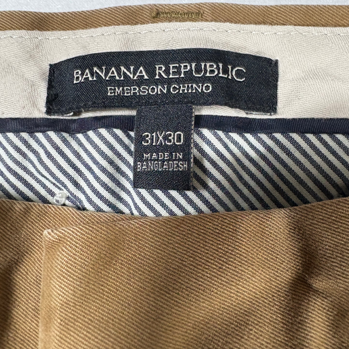 Banana Republic Emerson Chino Pants Mens 31x30 Brown Cotton Casual Straight Fit