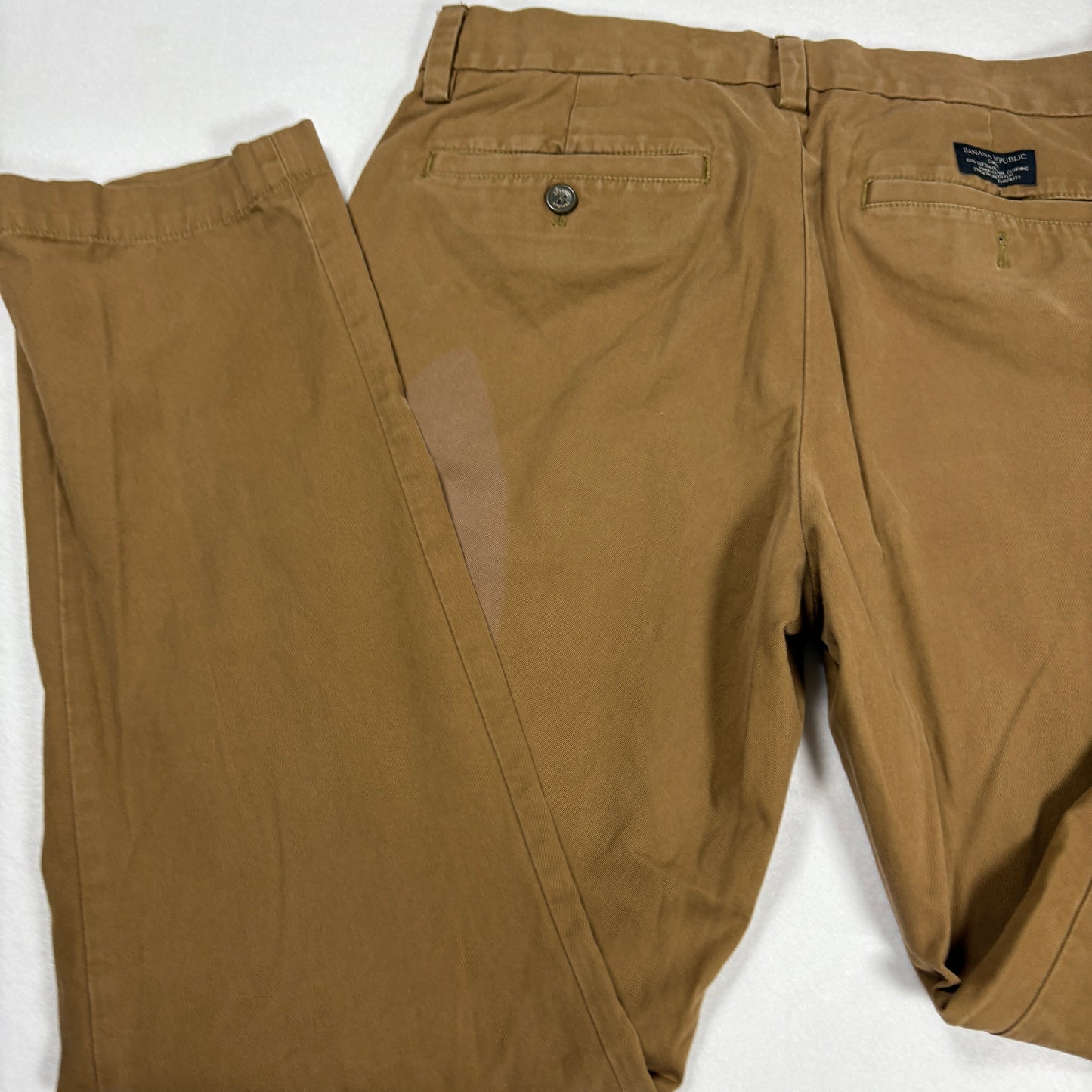 Banana Republic Emerson Chino Pants Mens 31x30 Brown Cotton Casual Straight Fit