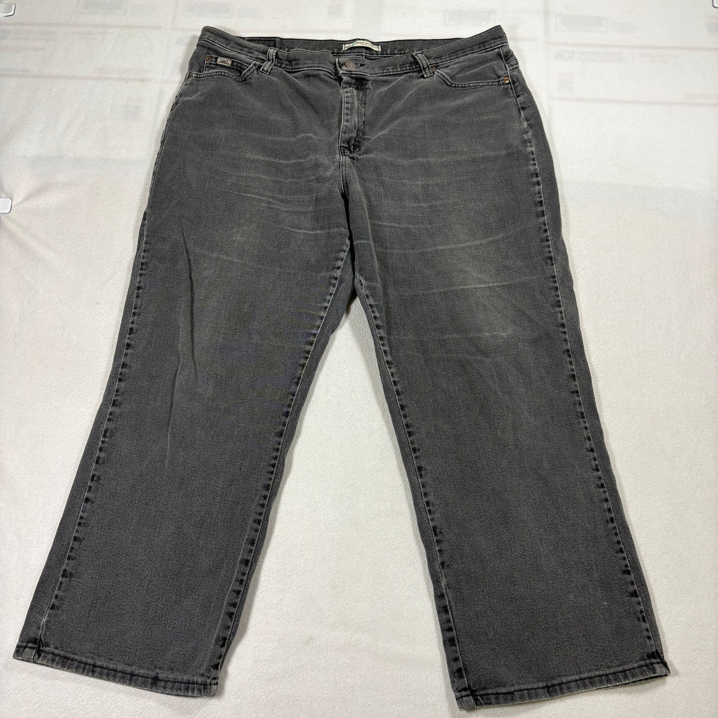 Lee Jeans Womens 18 Short Gray Relaxed Straight Leg Stretch Denim Pants