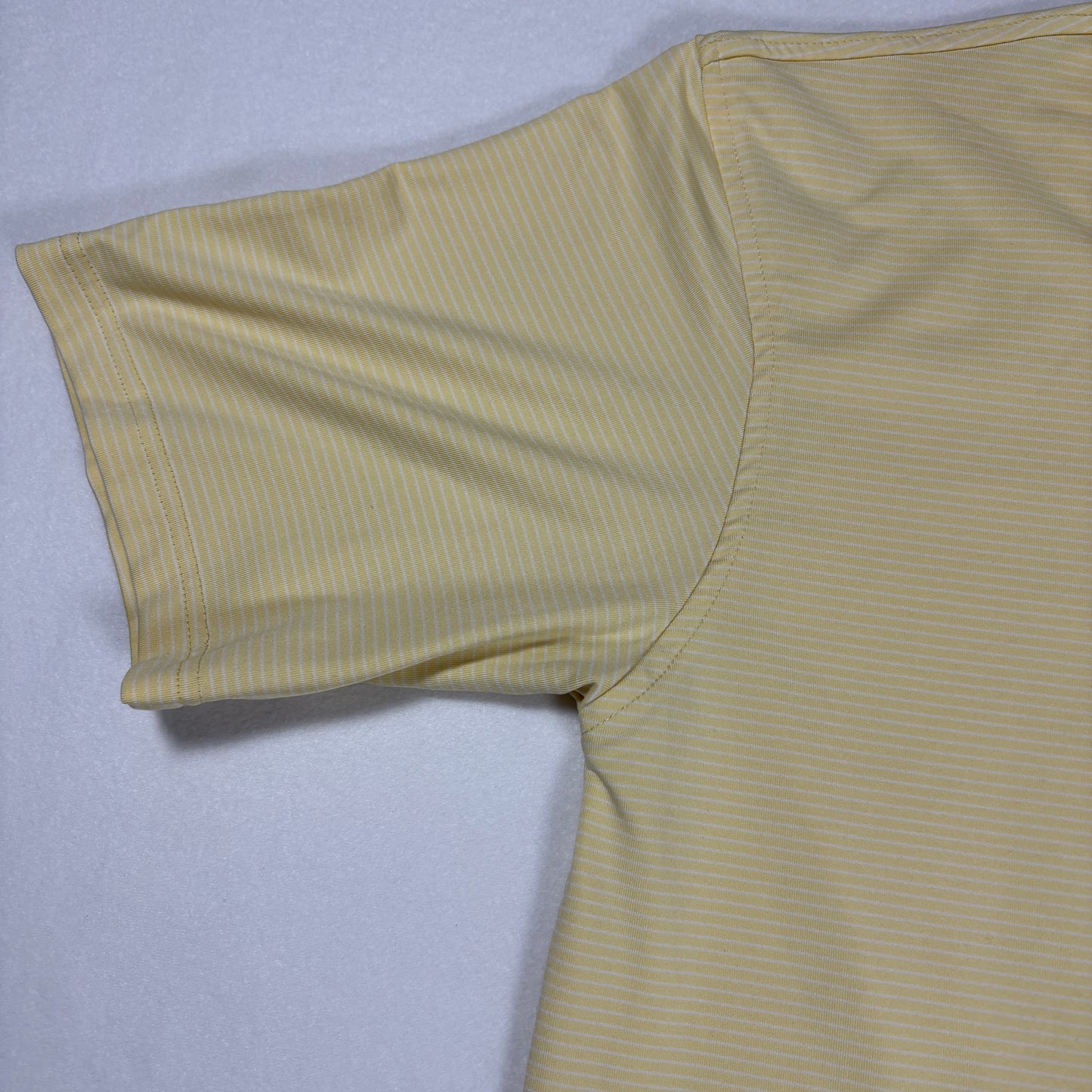 Pebble Beach Lone Cypress Performance Polo Shirt Men’s Small Yellow Striped Golf