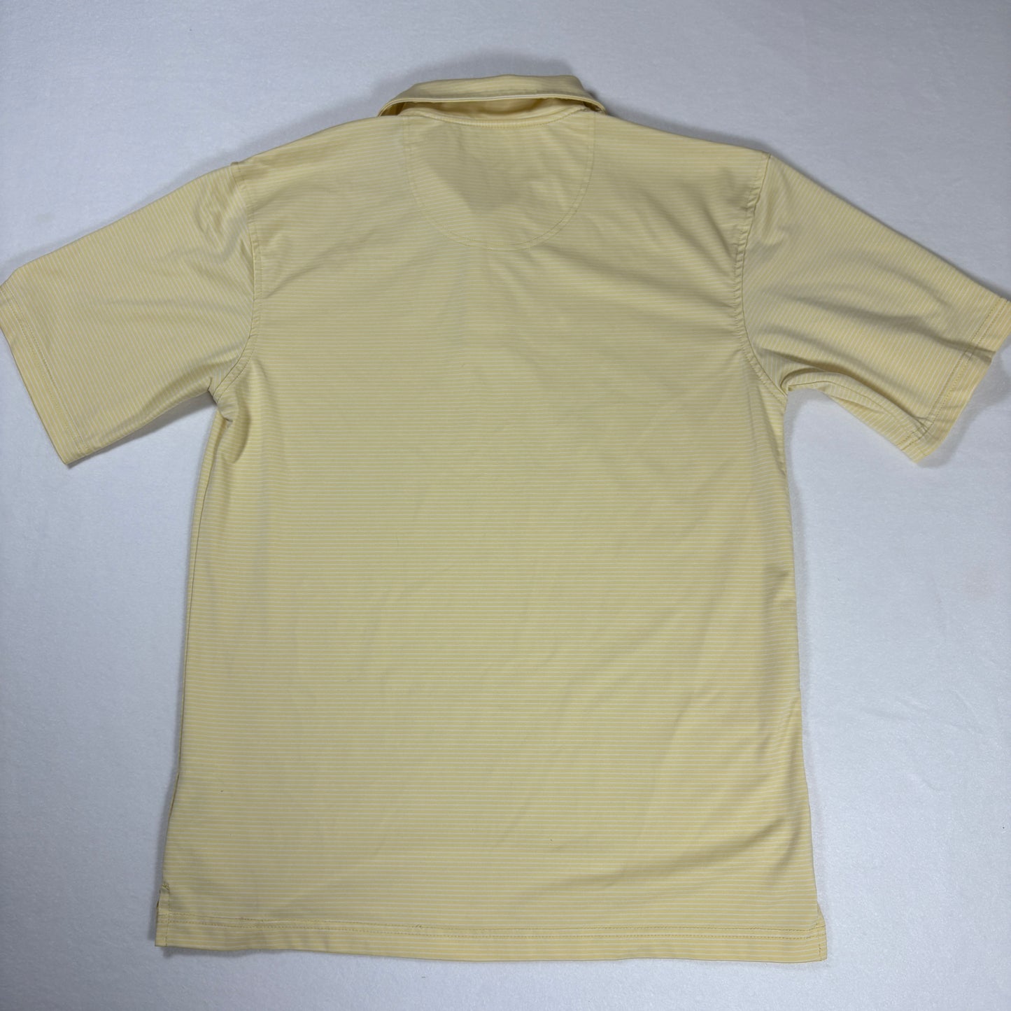 Pebble Beach Lone Cypress Performance Polo Shirt Men’s Small Yellow Striped Golf