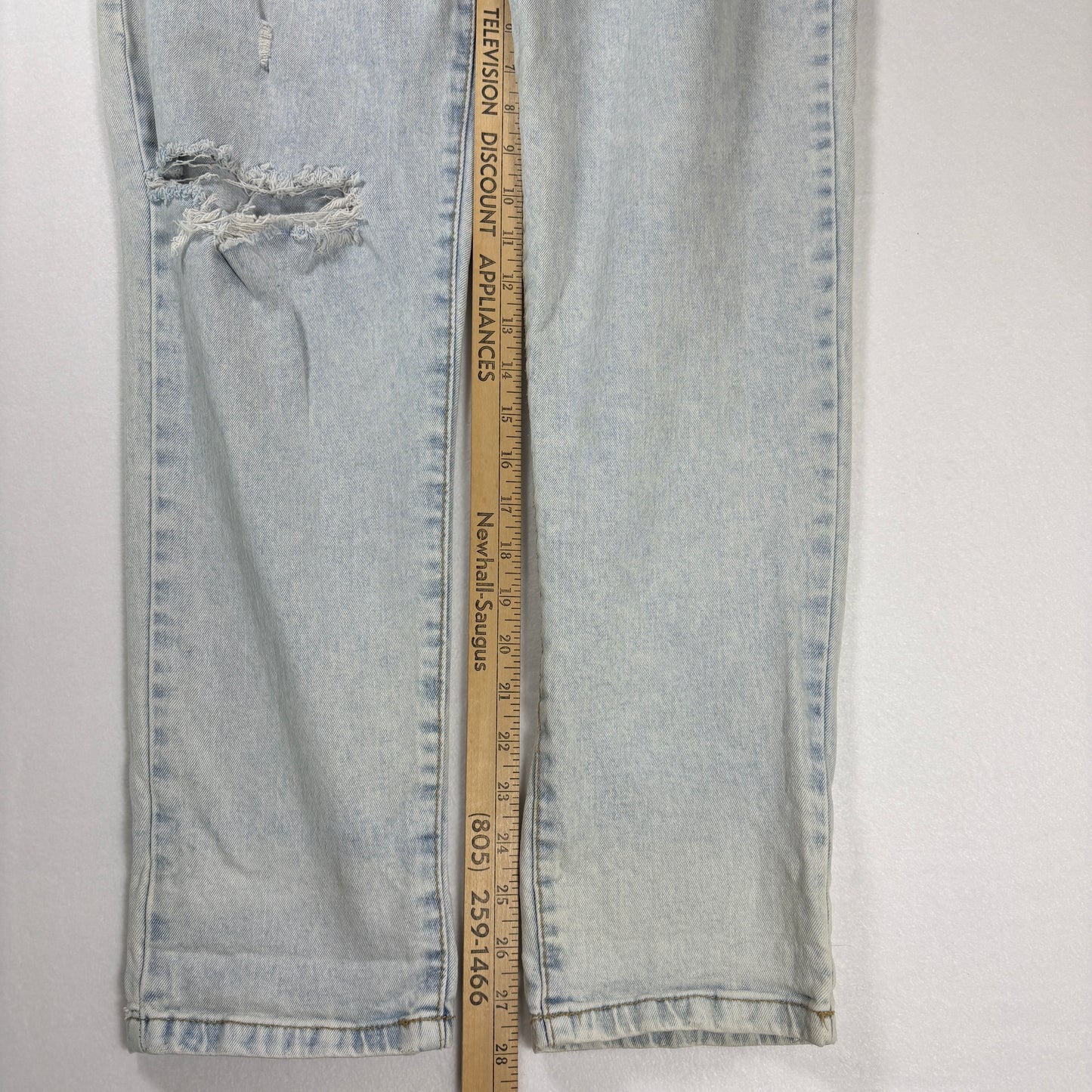 Cotton On Stretch Mom Jeans Women’s 10 Light Wash Baggy High Rise Distressed Denim