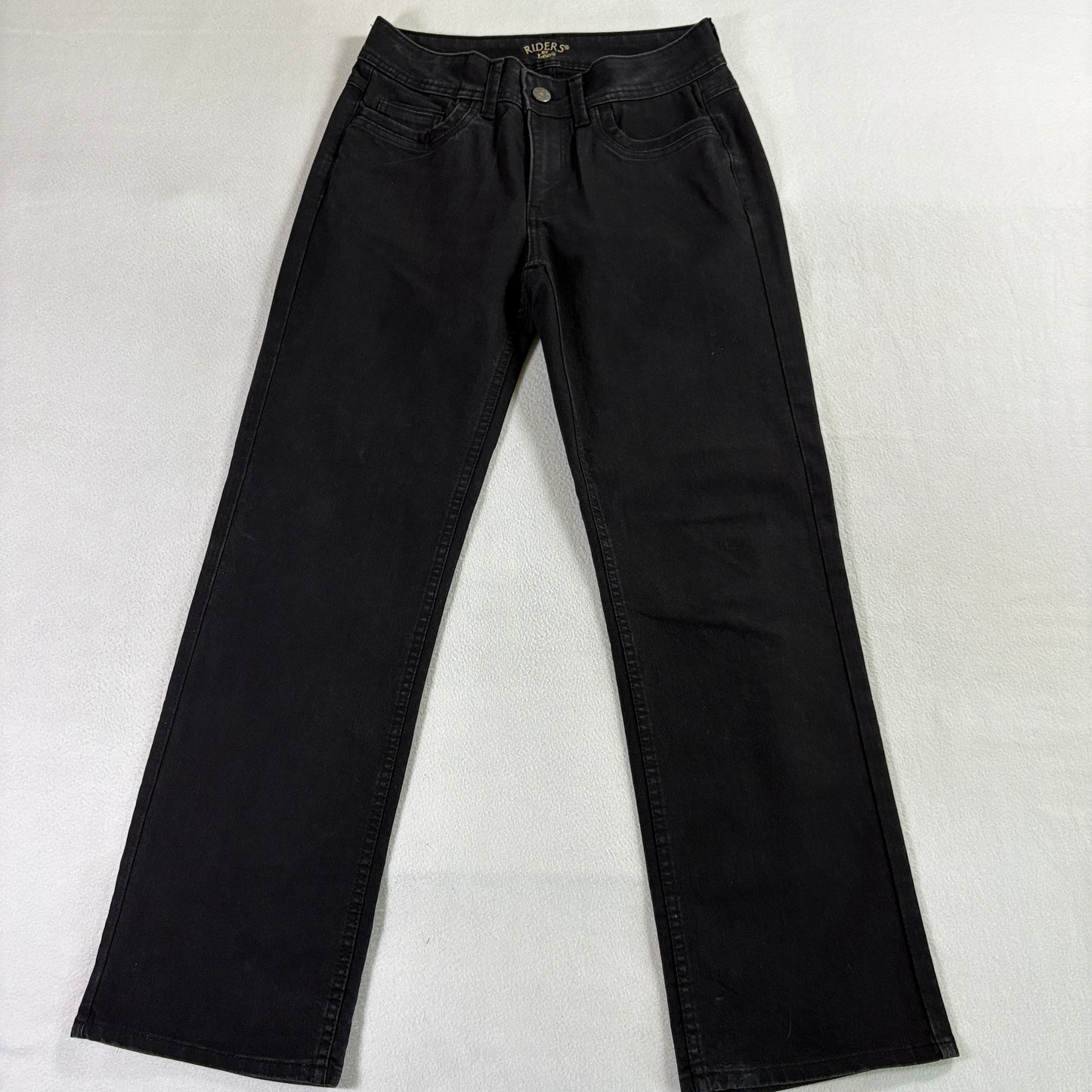 Y2K Bootcut Jeans Riders Lee Tag 10 Fits Like 30x31 Black Stretch Denim Pant