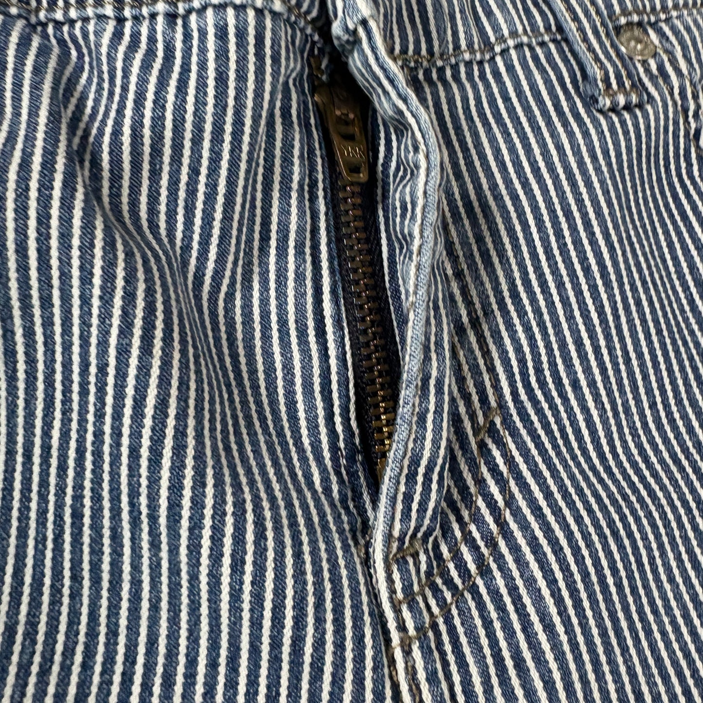 Style & Co Denim Women’s 4P Blue White Pinstripe Cropped Jeans Stretch Casual