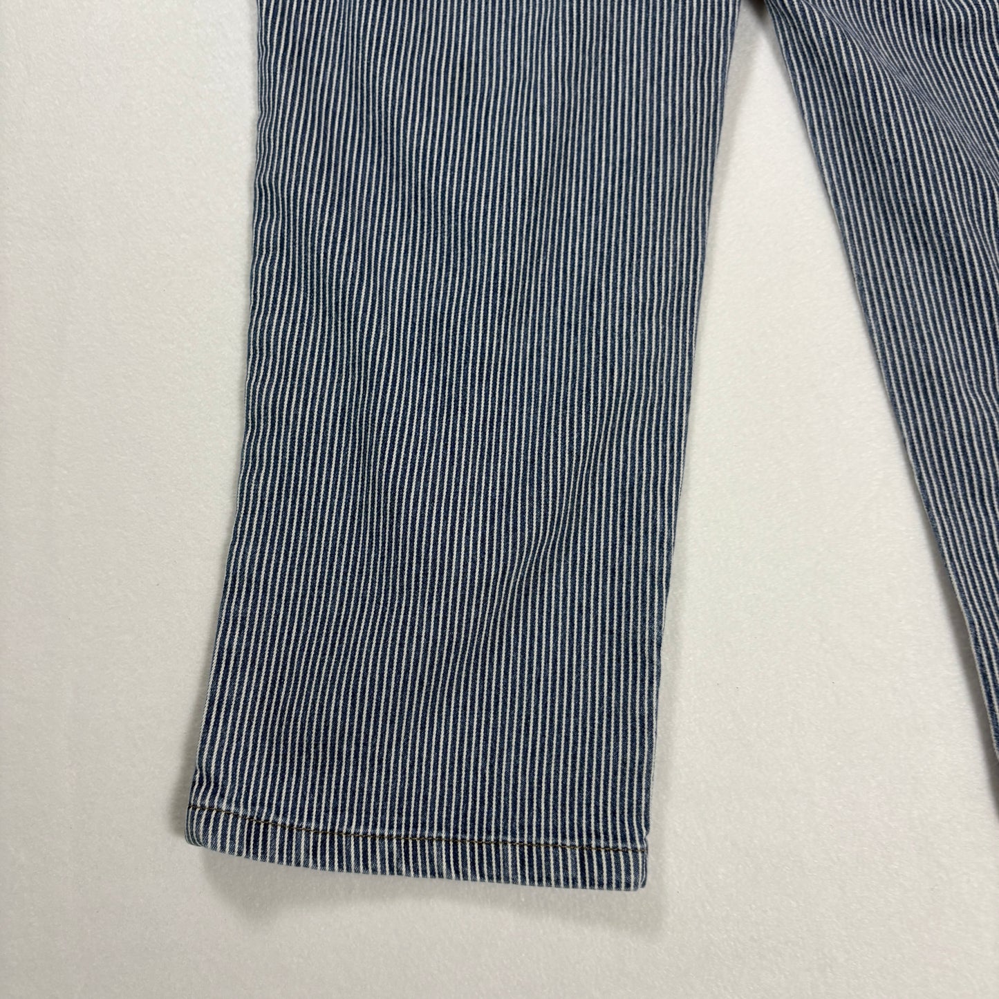 Style & Co Denim Women’s 4P Blue White Pinstripe Cropped Jeans Stretch Casual