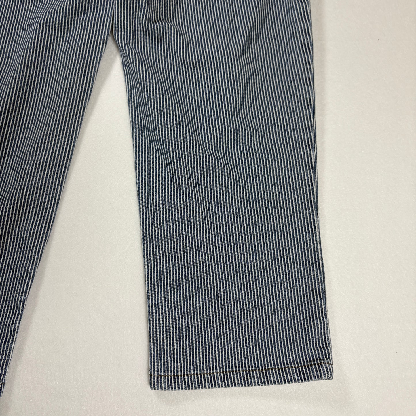 Style & Co Denim Women’s 4P Blue White Pinstripe Cropped Jeans Stretch Casual