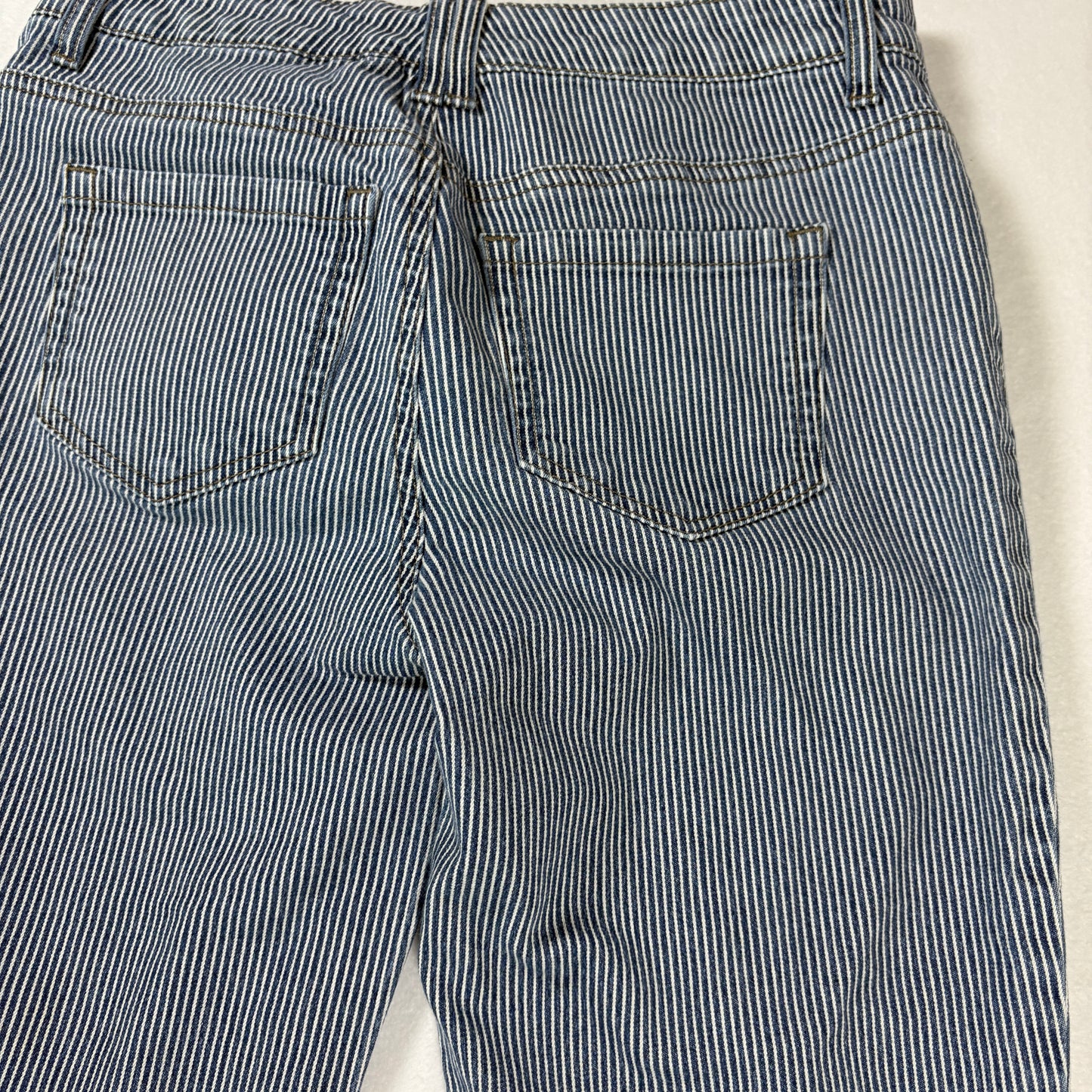 Style & Co Denim Women’s 4P Blue White Pinstripe Cropped Jeans Stretch Casual