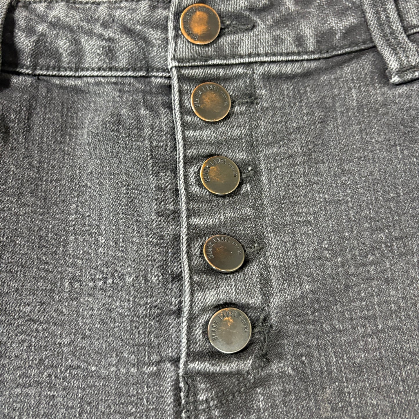 C’est Toi Black Jeans Women’s 15 Waist 31 High Rise Button Fly Skinny Stretch Denim