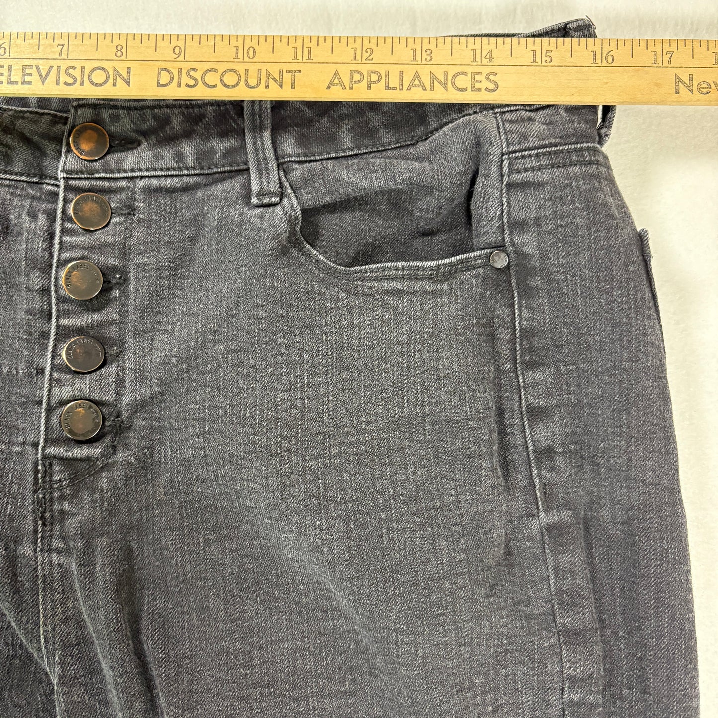 C’est Toi Black Jeans Women’s 15 Waist 31 High Rise Button Fly Skinny Stretch Denim