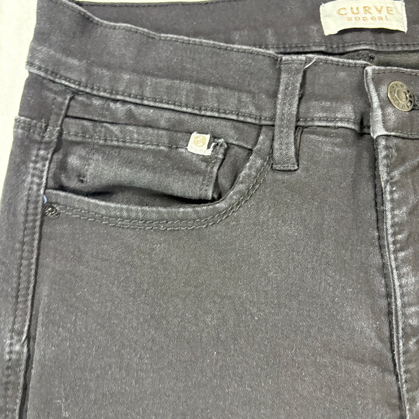 Curve Appeal Essential Skinny Black Jeans Womens No Tag Baggy Fit 32x27 Stretch