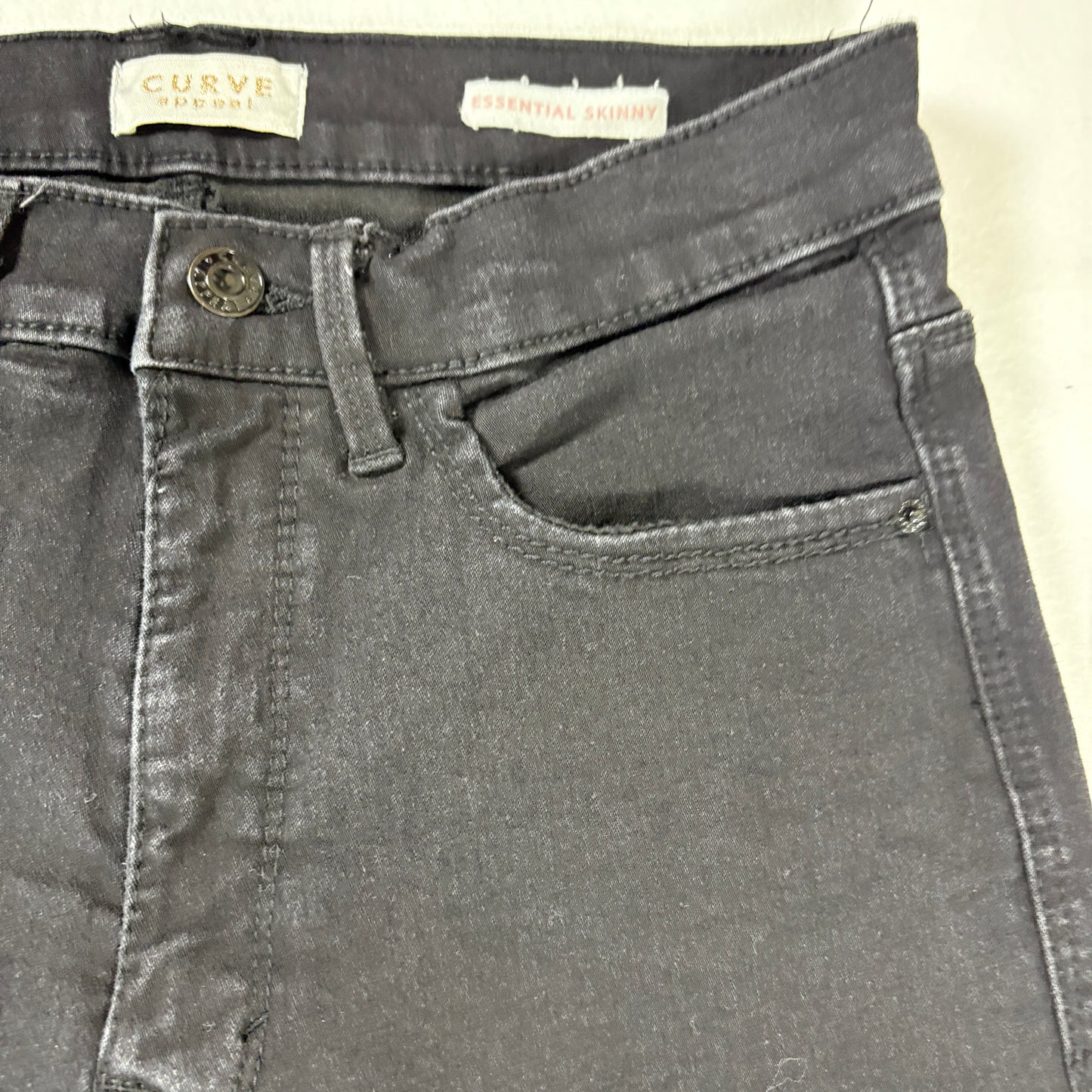 Curve Appeal Essential Skinny Black Jeans Womens No Tag Baggy Fit 32x27 Stretch