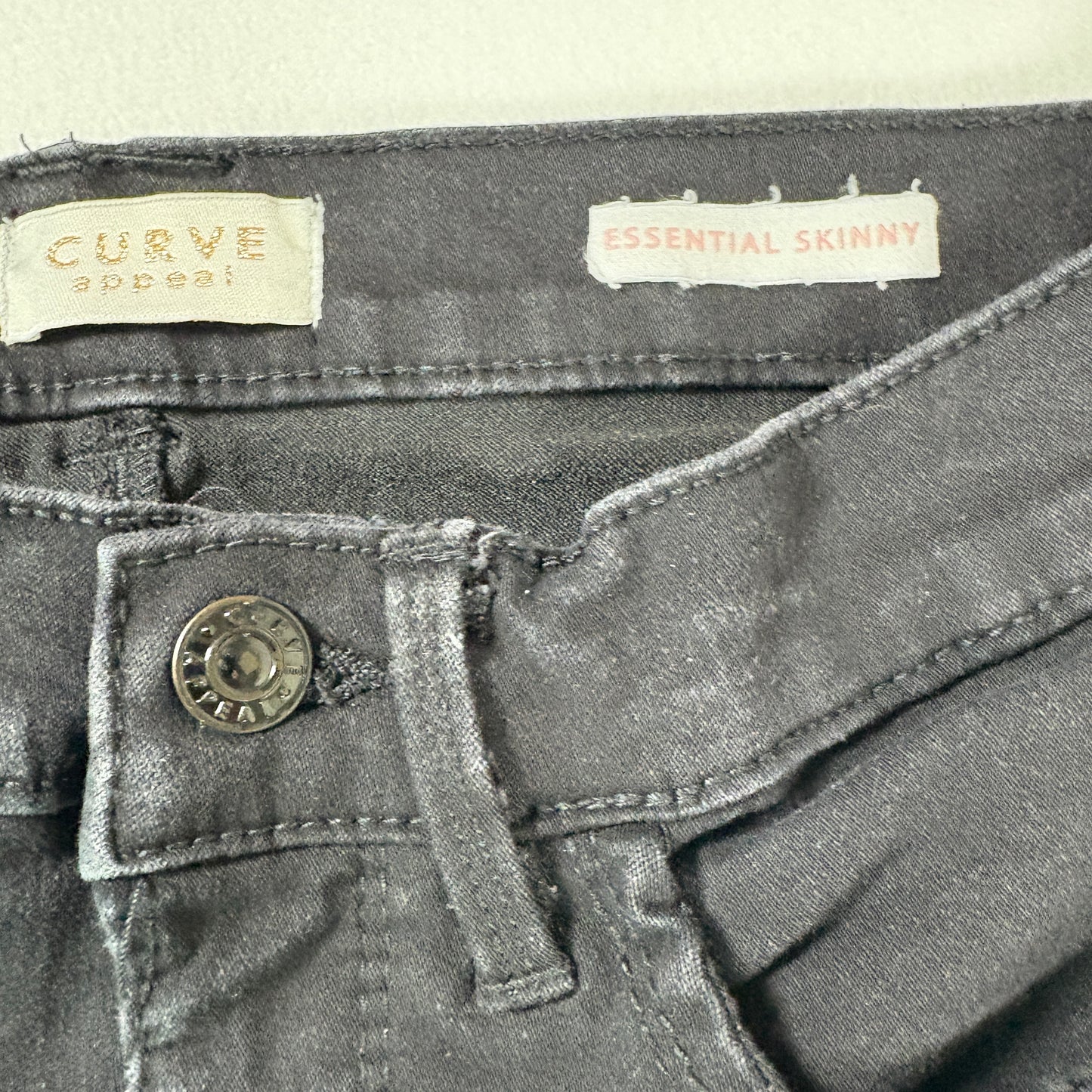 Curve Appeal Essential Skinny Black Jeans Womens No Tag Baggy Fit 32x27 Stretch