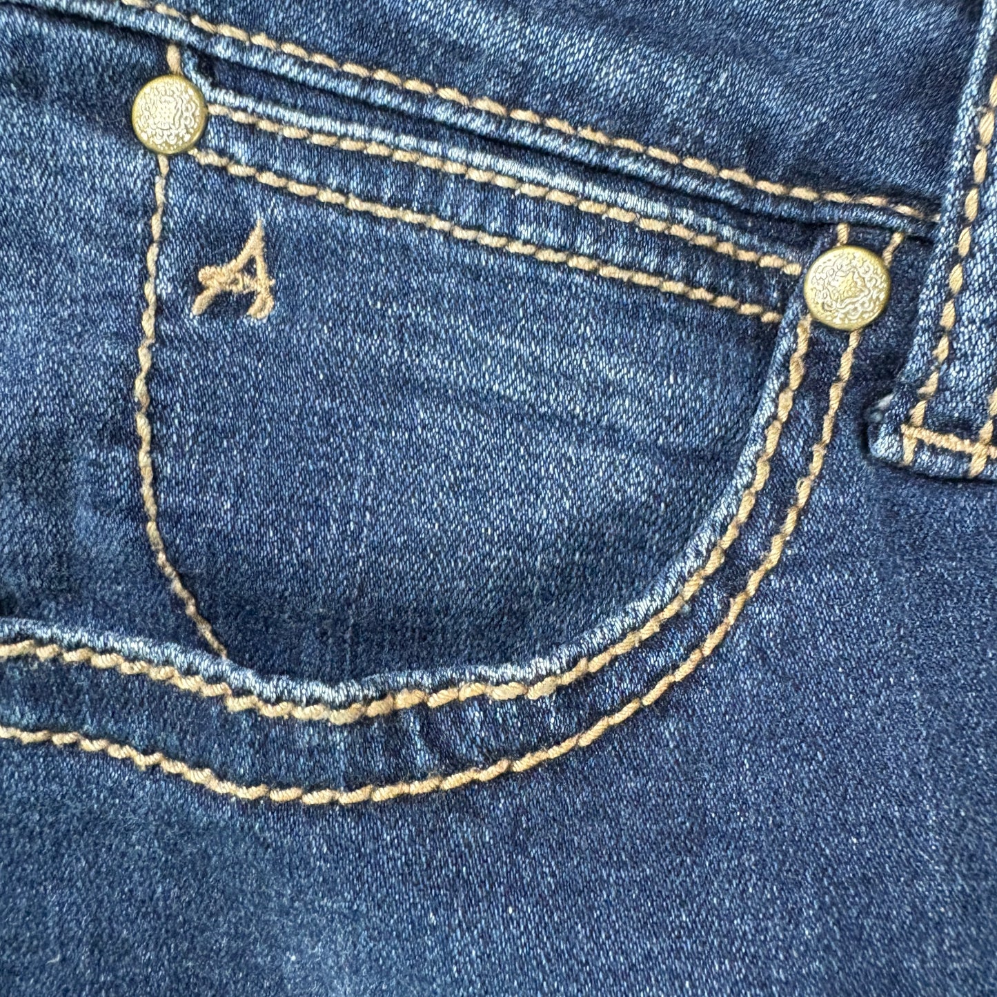 Aura Wrangler Jeans Women’s Bootcut Dark Wash Denim Mid Rise Stretch Blue