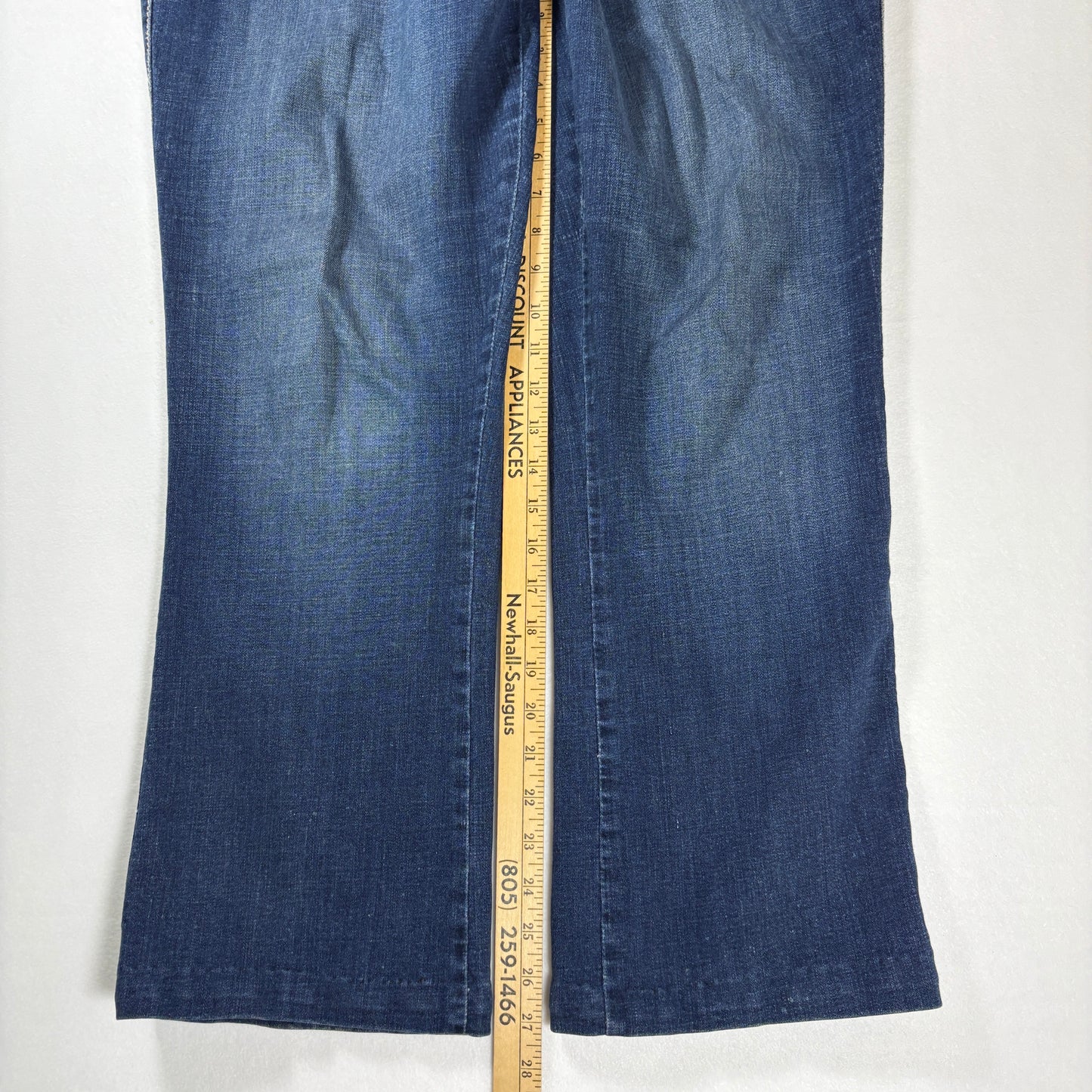 Aura Wrangler Jeans Women’s Bootcut Dark Wash Denim Mid Rise Stretch Blue