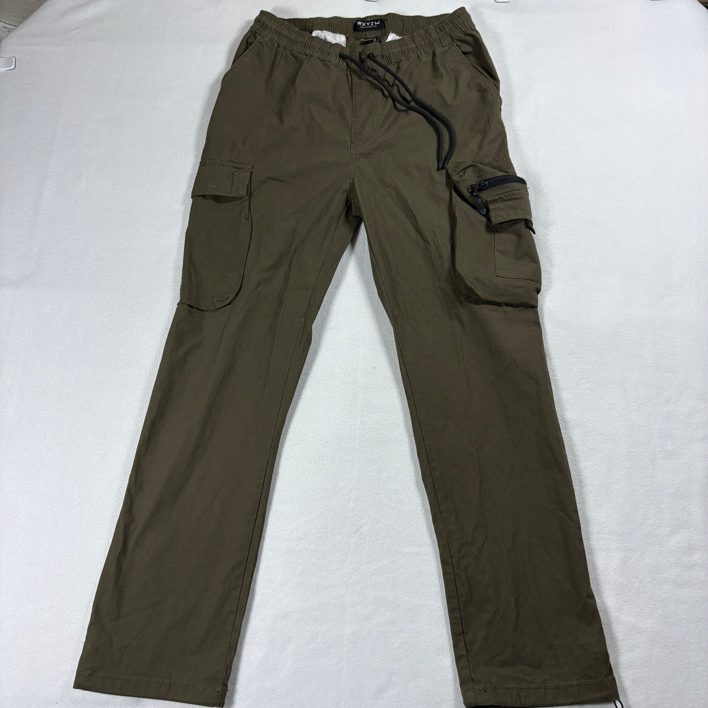 WXYZW Cargo Pants Mens Small Olive Green Utility Streetwear Techwear Y2K 90s
