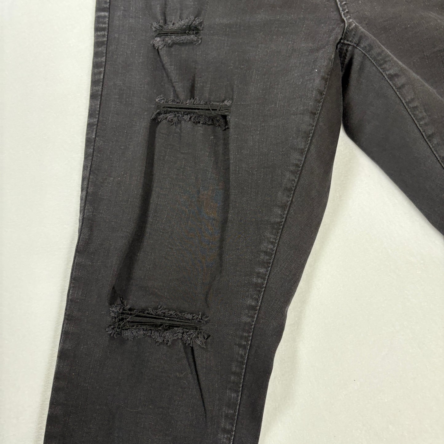 Wax Jean Los Angeles Women’s Skinny Jeans Black Distressed Ripped Denim 16